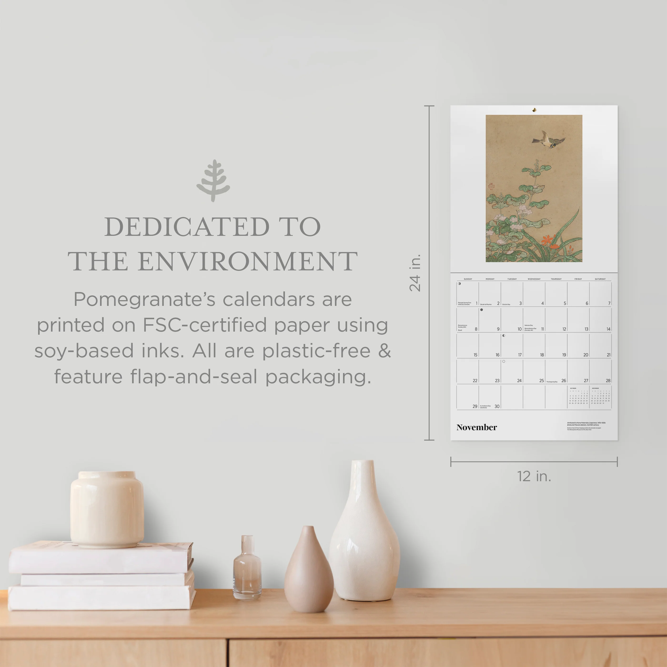 Dreams of Edo: Japanese Scrolls & Screens 2026 Wall Calendar