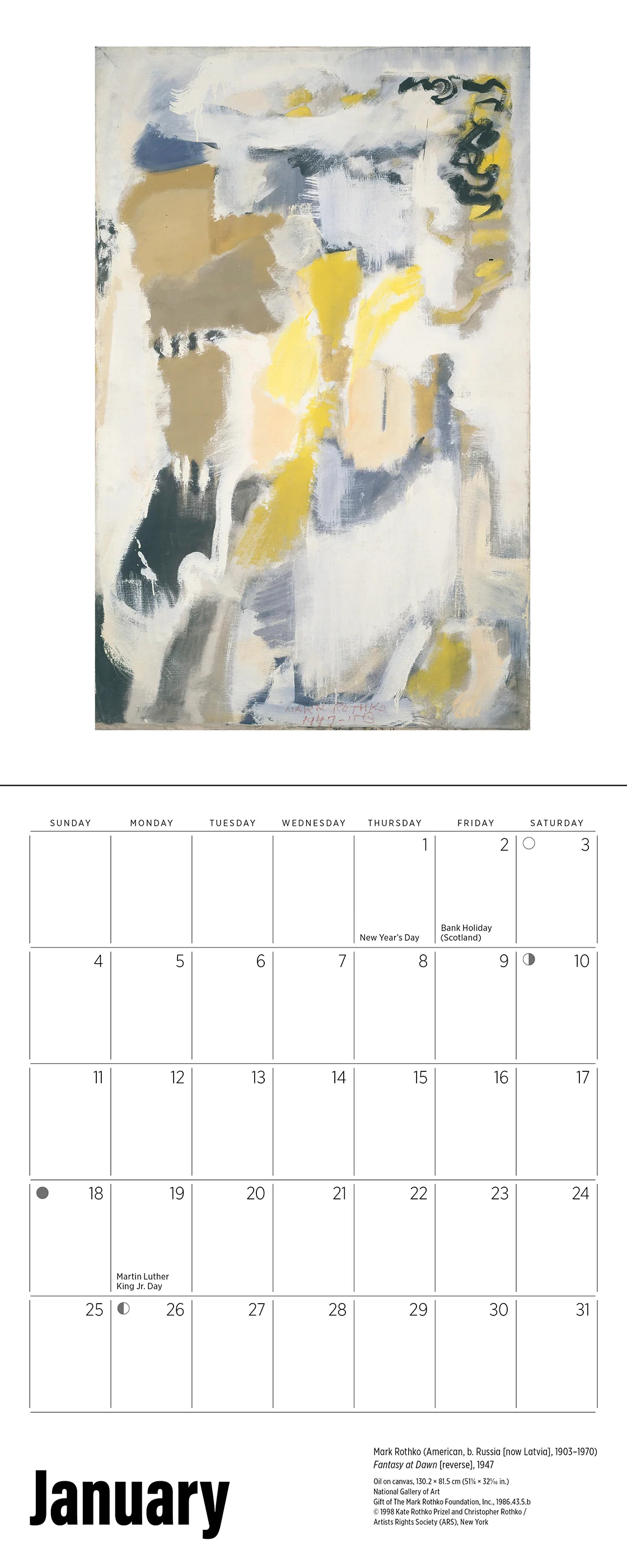 Rothko 2026 Mini Wall Calendar 3 Rothko 2026 Mini Wall Calendar