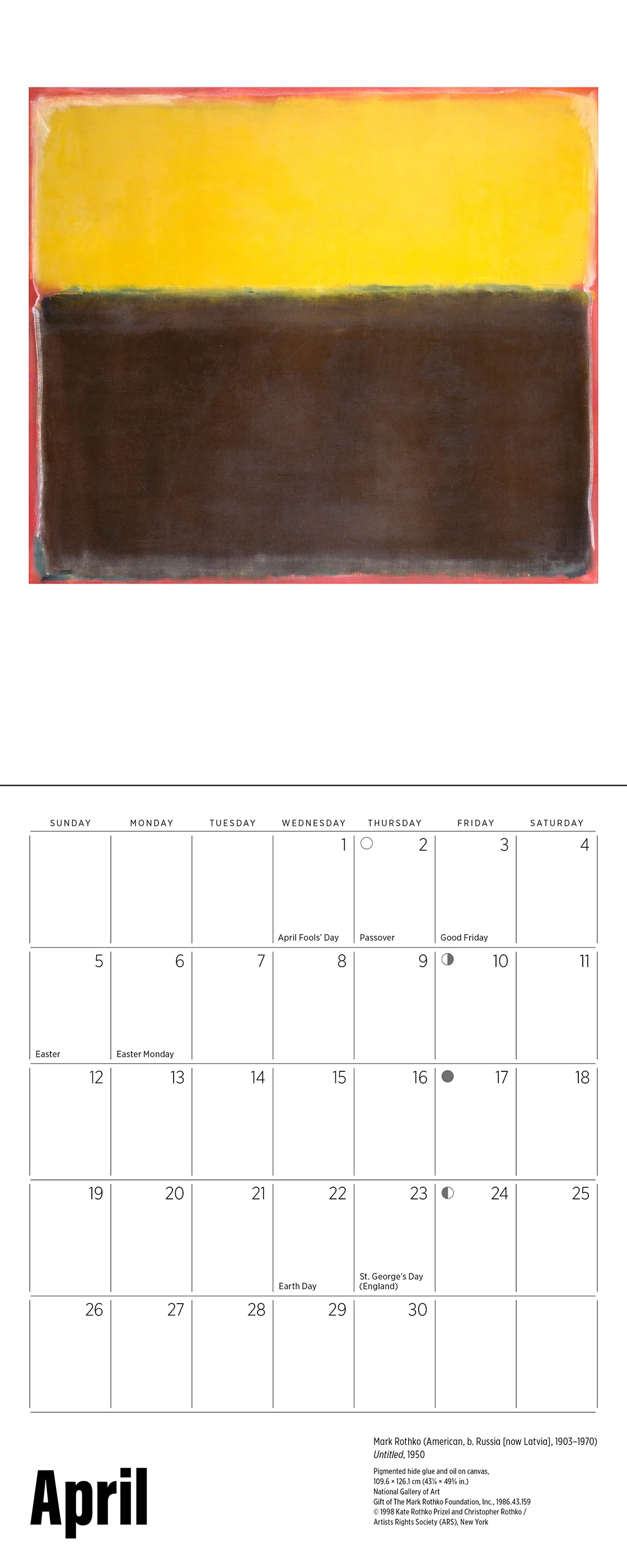 Rothko 2026 Mini Wall Calendar 6 Rothko 2026 Mini Wall Calendar