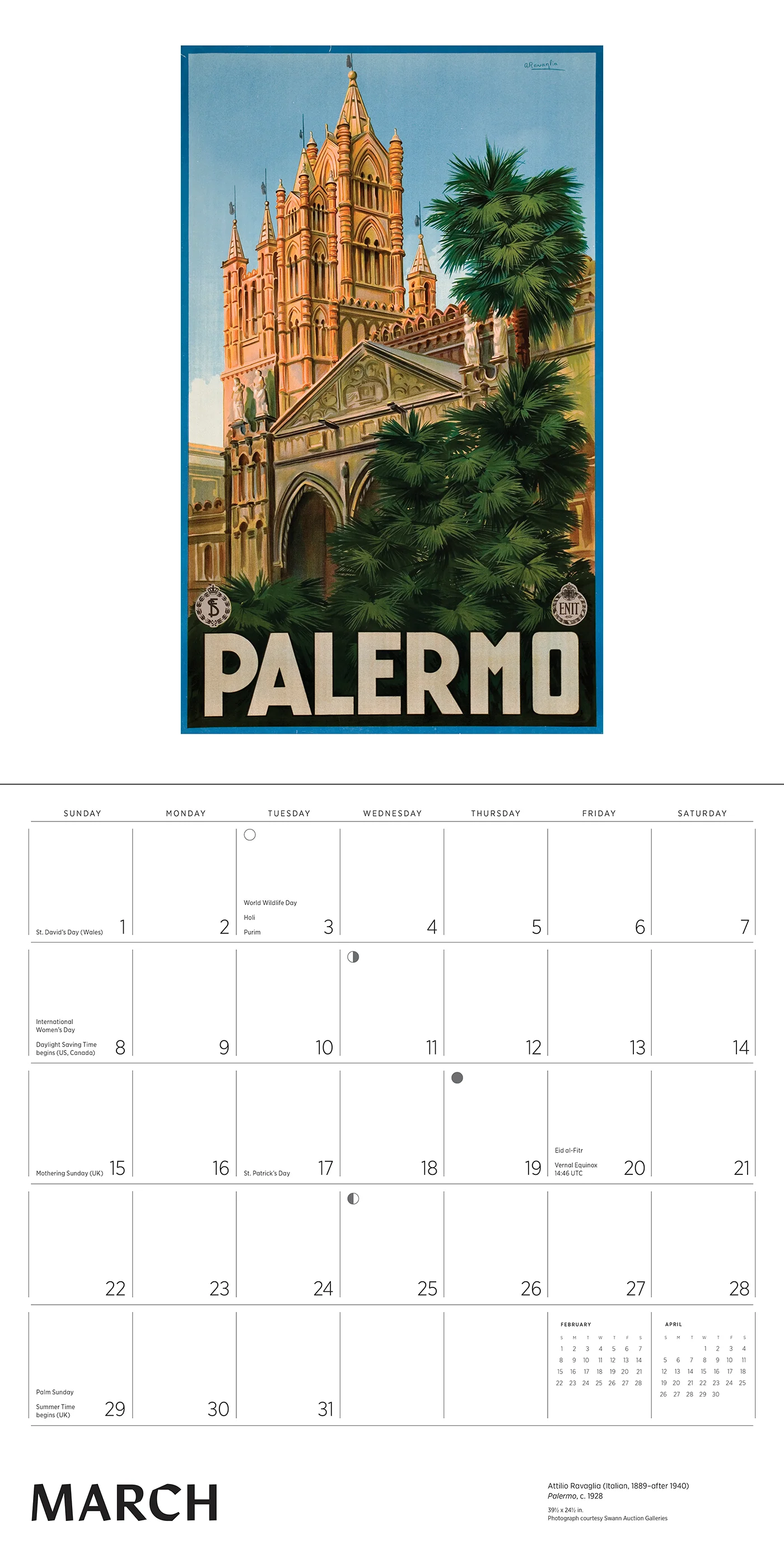 Italy: Vintage Travel Posters 2026 Wall Calendar