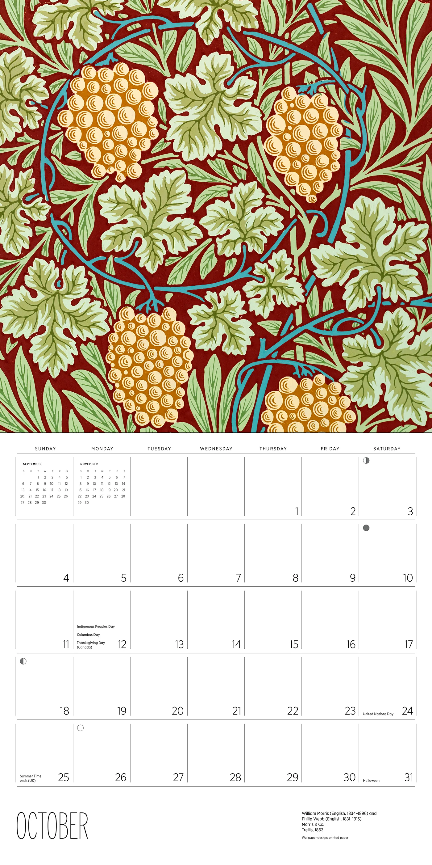 William Morris: Arts & Crafts Designs 2026 Wall Calendar 6 William Morris: Arts & Crafts Designs 2026 Wall Calendar