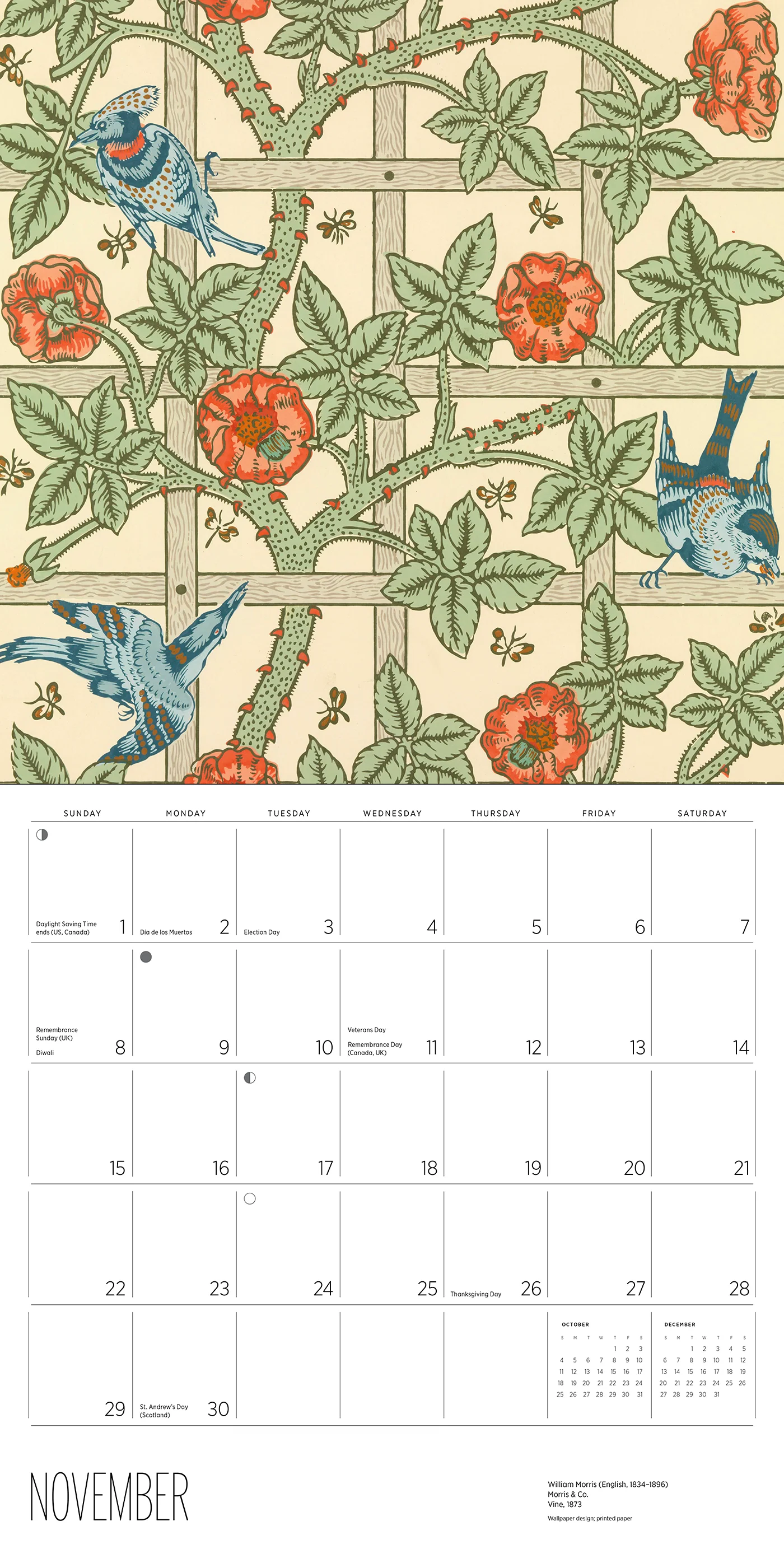 William Morris: Arts & Crafts Designs 2026 Wall Calendar 7 William Morris: Arts & Crafts Designs 2026 Wall Calendar