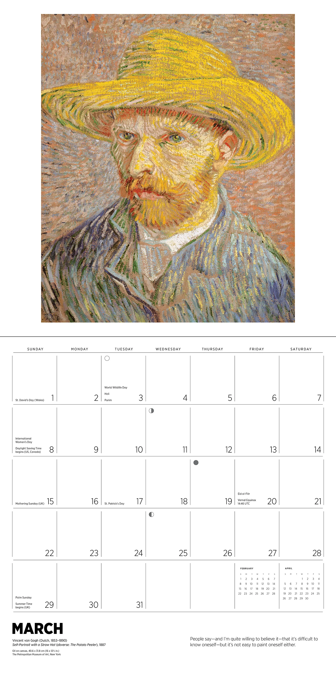 Vincent van Gogh 2026 Wall Calendar 4 Vincent van Gogh 2026 Wall Calendar