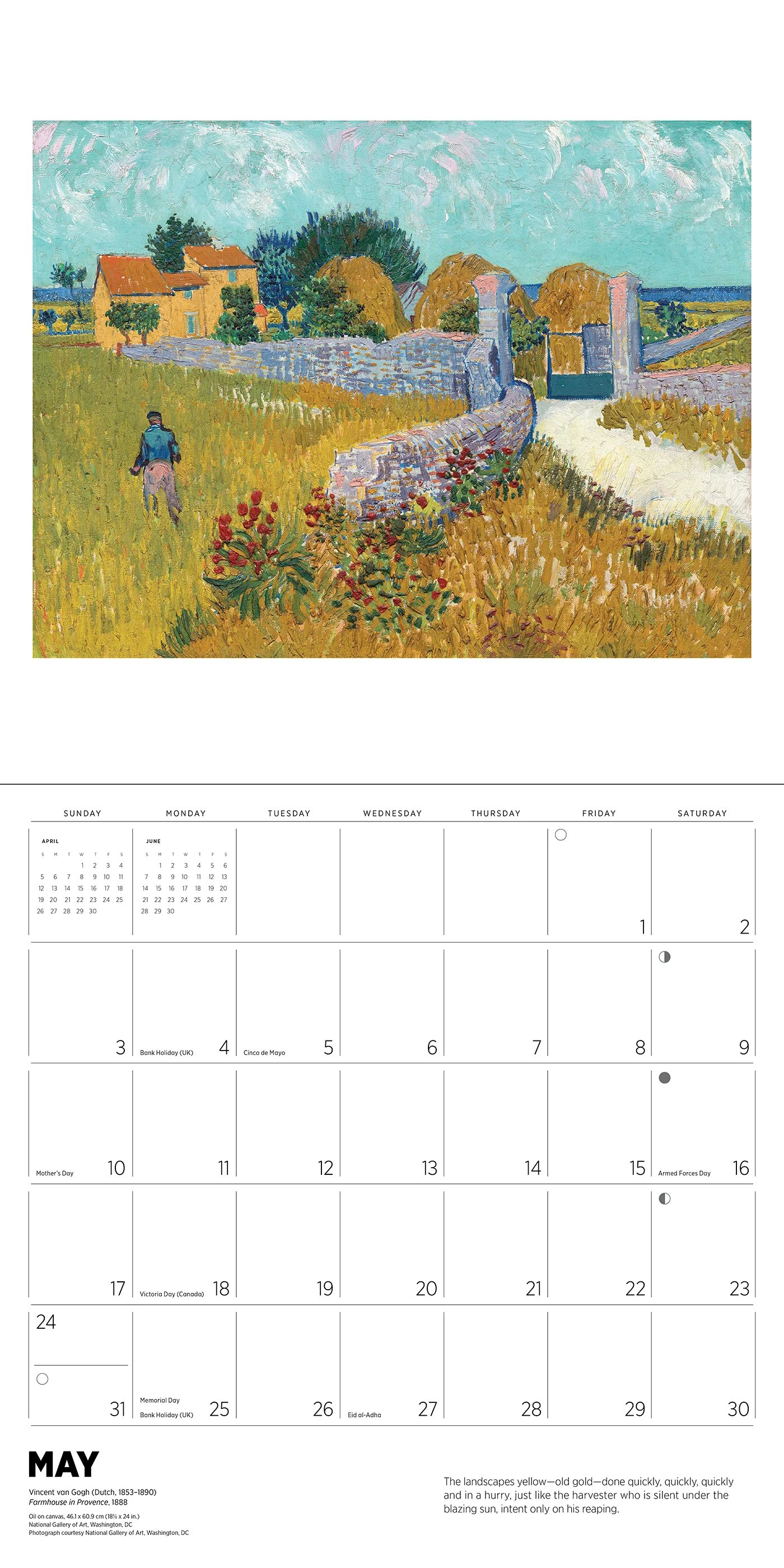 Vincent van Gogh 2026 Wall Calendar 6 Vincent van Gogh 2026 Wall Calendar
