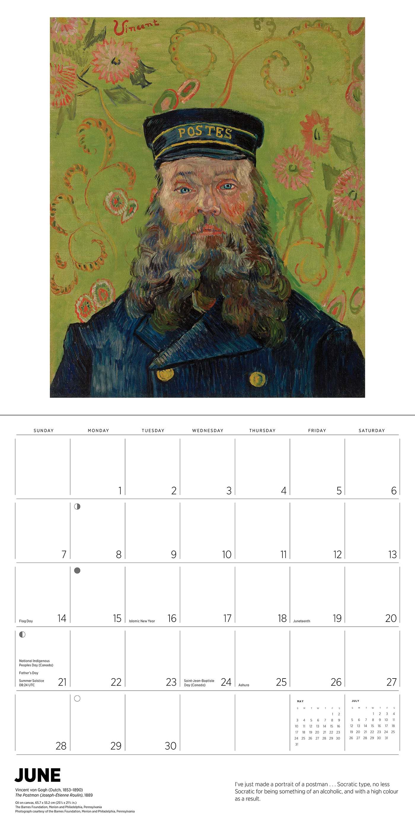 Vincent van Gogh 2026 Wall Calendar 7 Vincent van Gogh 2026 Wall Calendar