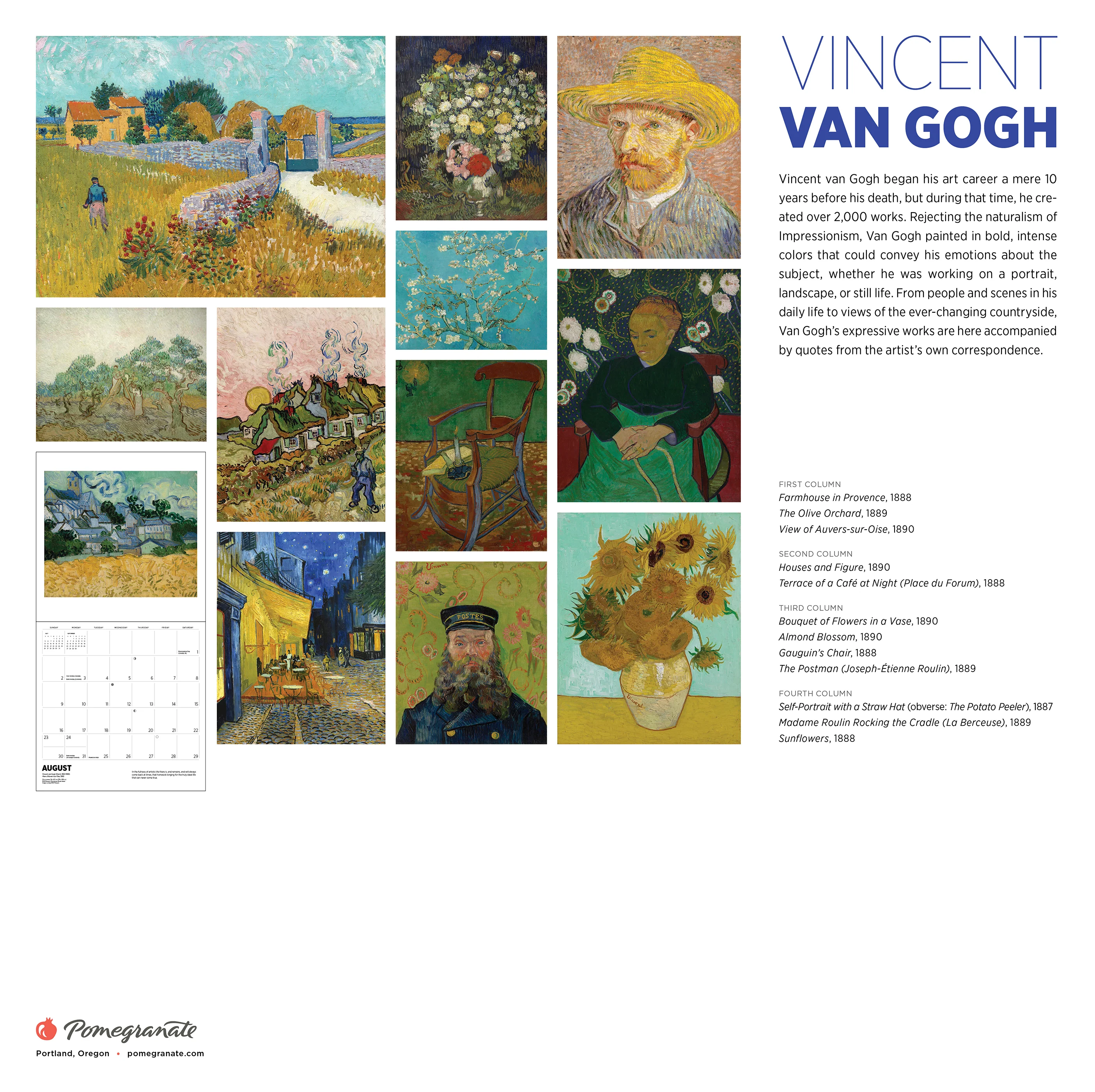 Vincent van Gogh 2026 Wall Calendar 8 Vincent van Gogh 2026 Wall Calendar