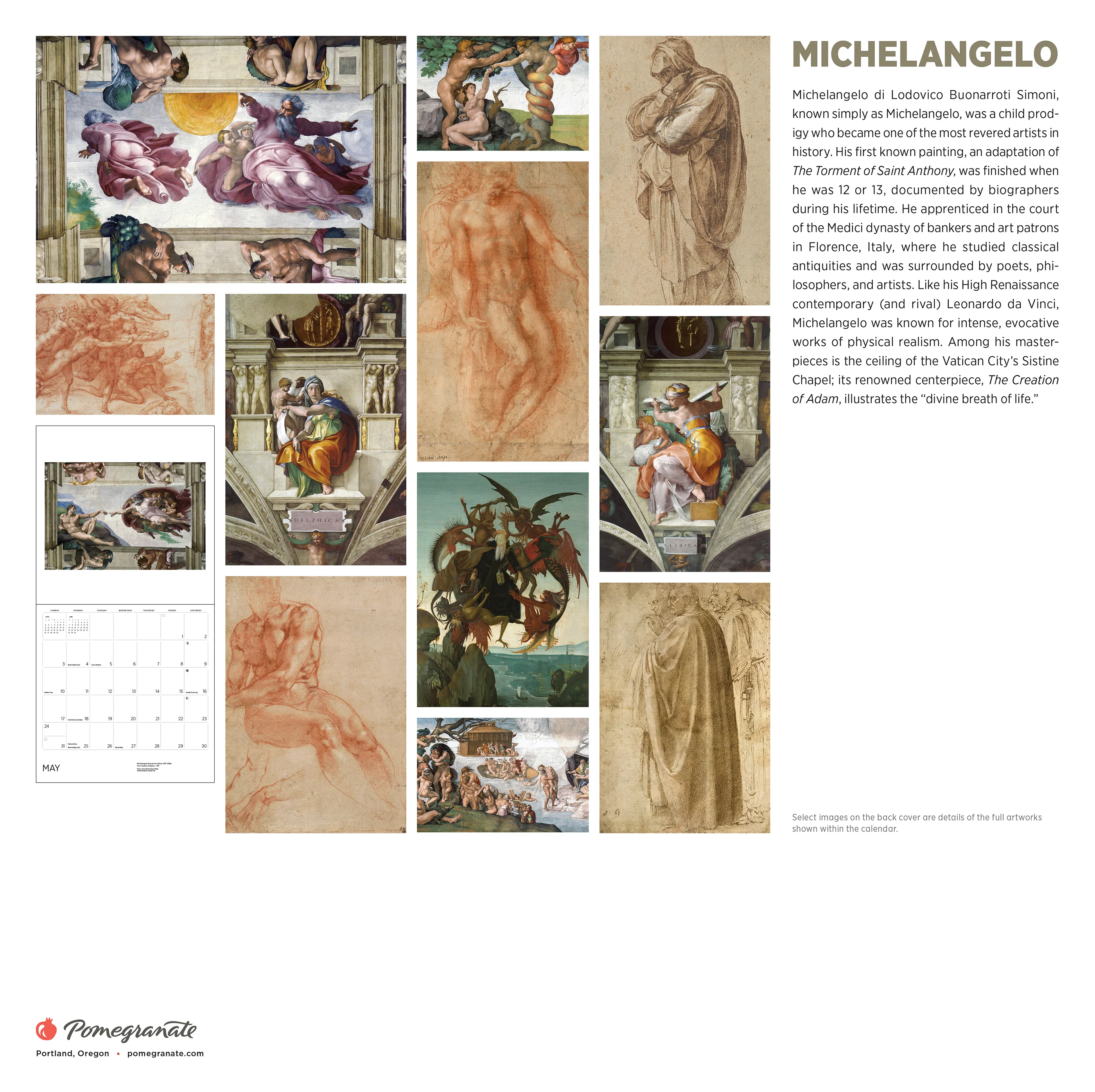 Michelangelo 2026 Wall Calendar 6 Michelangelo 2026 Wall Calendar
