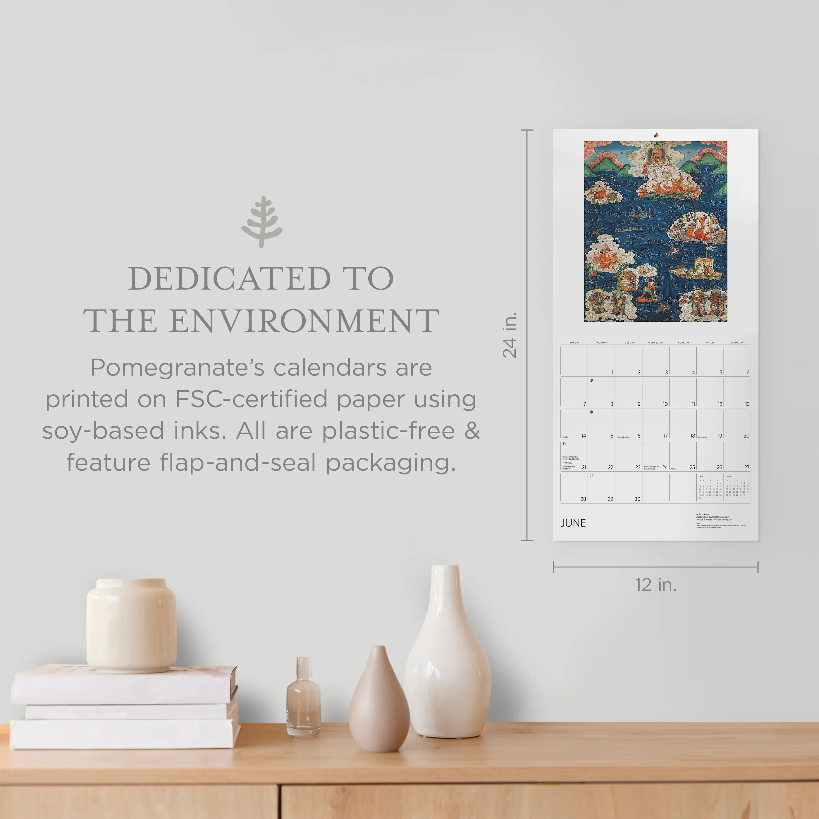 Enlightenment: Buddhist Paintings 2026 Wall Calendar