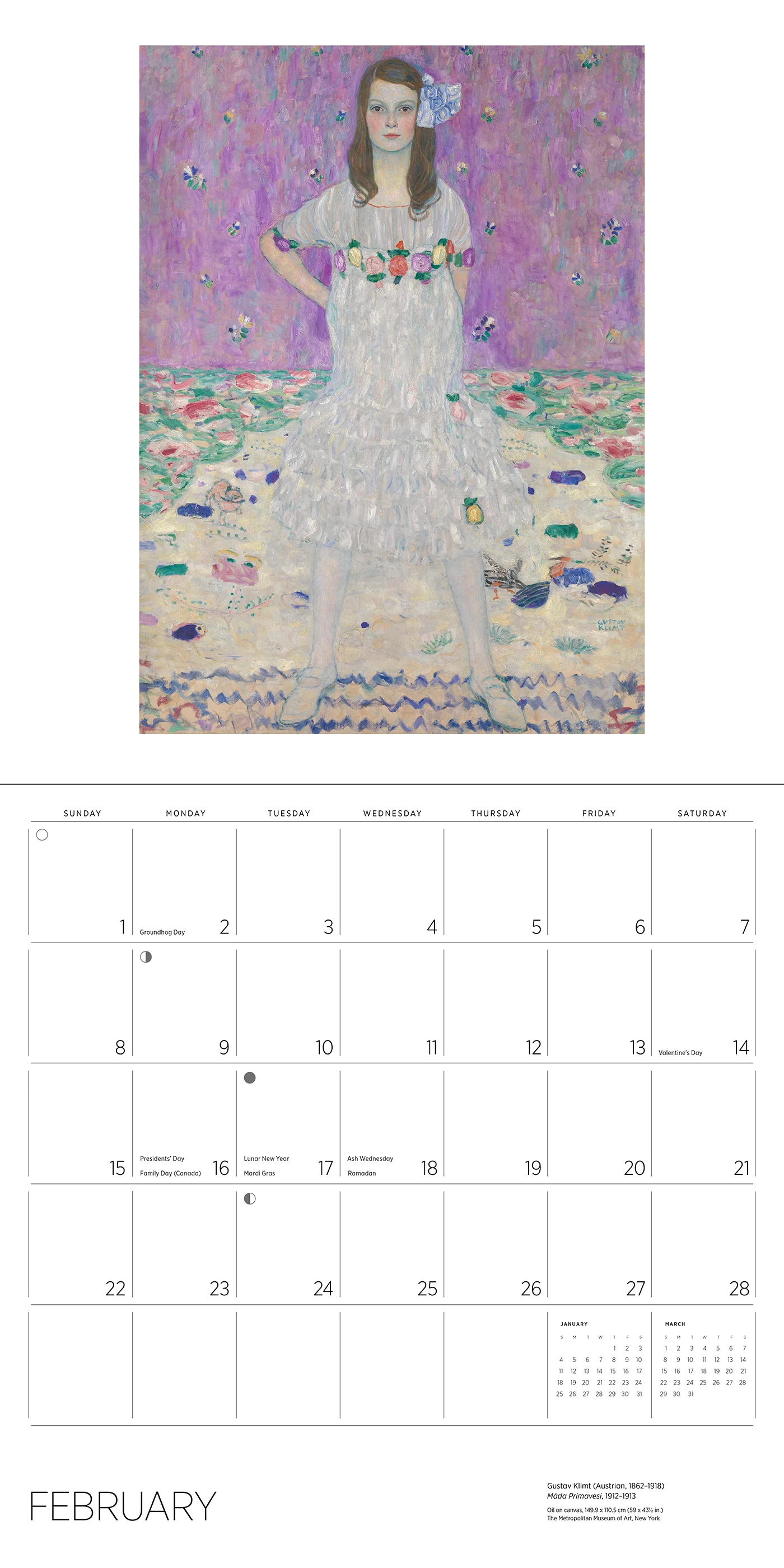Gustav Klimt 2026 Wall Calendar