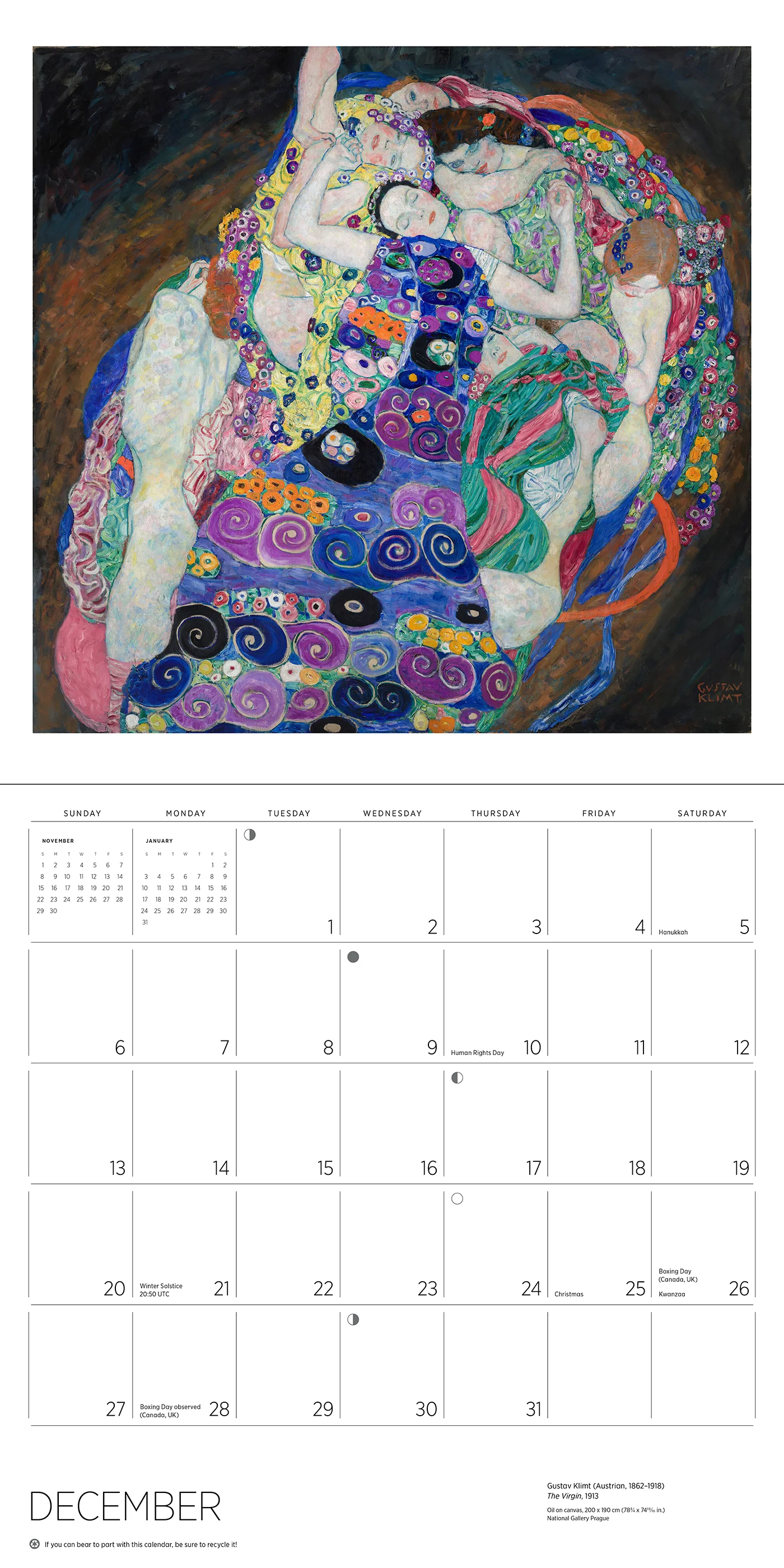 Gustav Klimt 2026 Wall Calendar 7 Gustav Klimt 2026 Wall Calendar