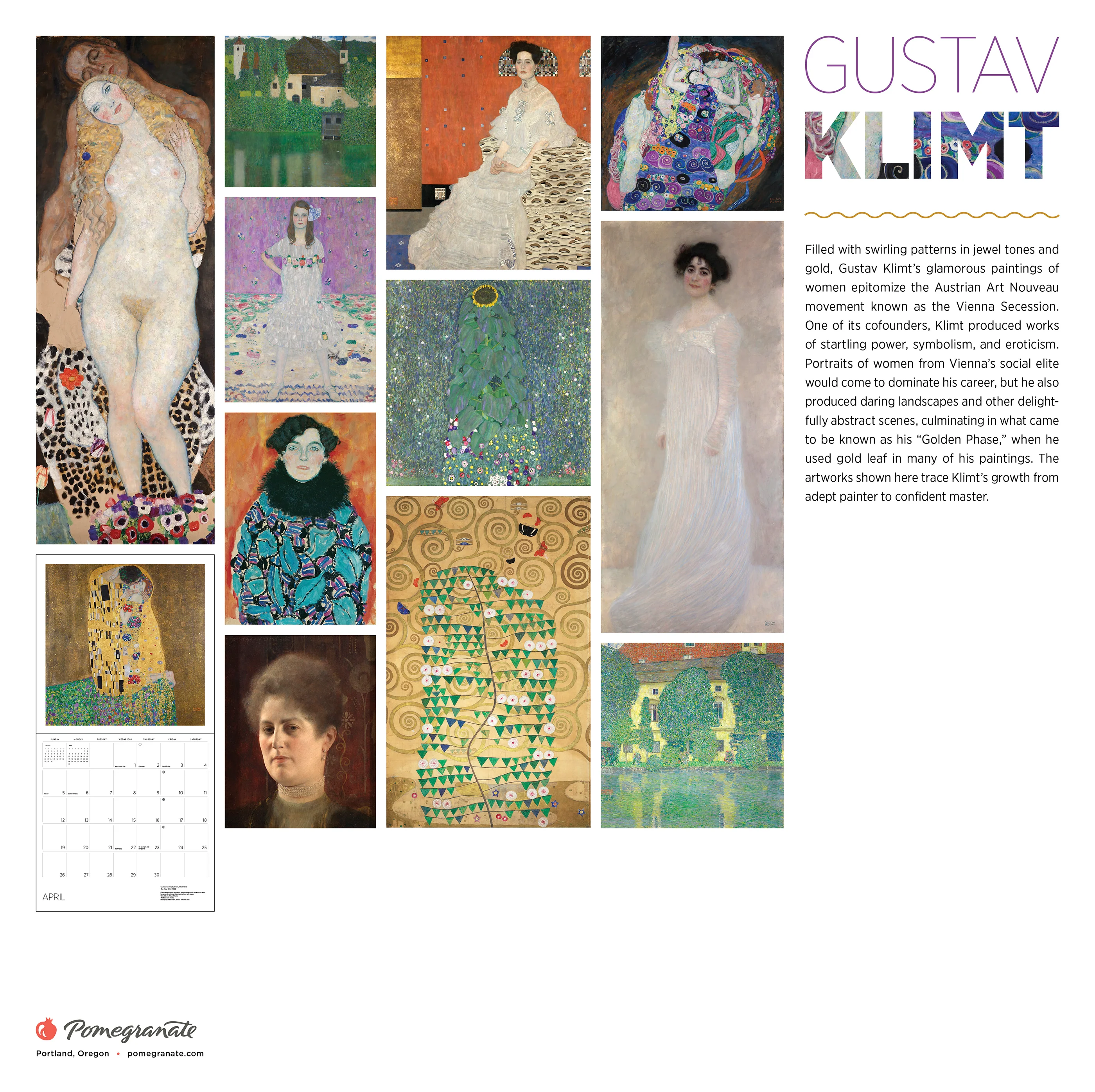 Gustav Klimt 2026 Wall Calendar 8 Gustav Klimt 2026 Wall Calendar