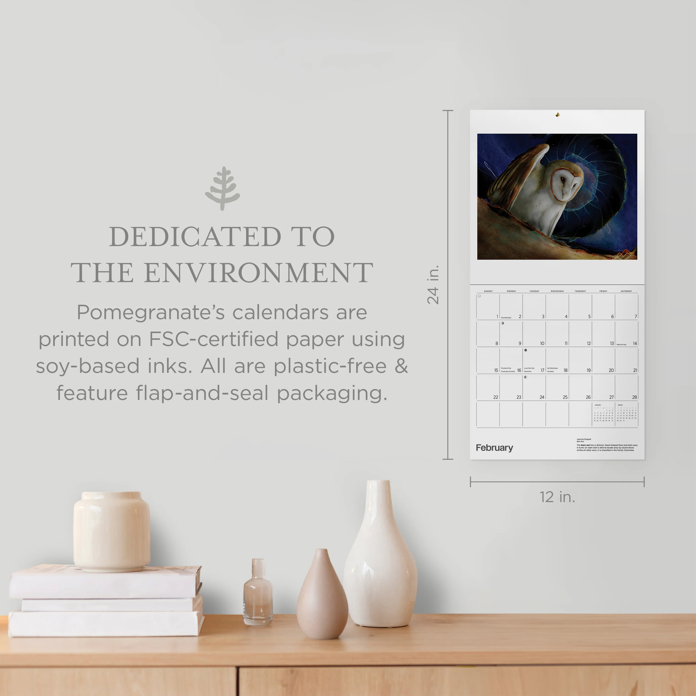 Owls: Jeannine Chappell 2026 Wall Calendar 2 Owls: Jeannine Chappell 2026 Wall Calendar
