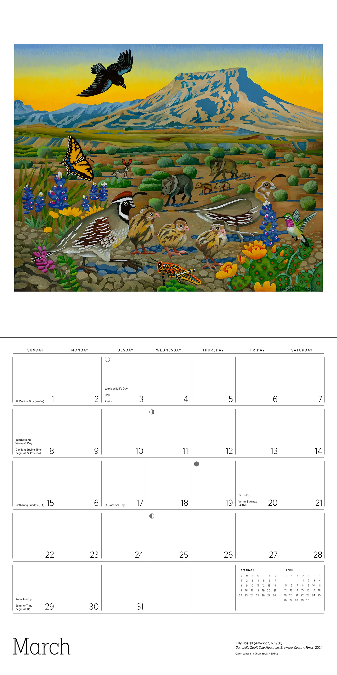 In the Wild: The Art of Billy Hassell 2026 Wall Calendar 5 In the Wild: The Art of Billy Hassell 2026 Wall Calendar