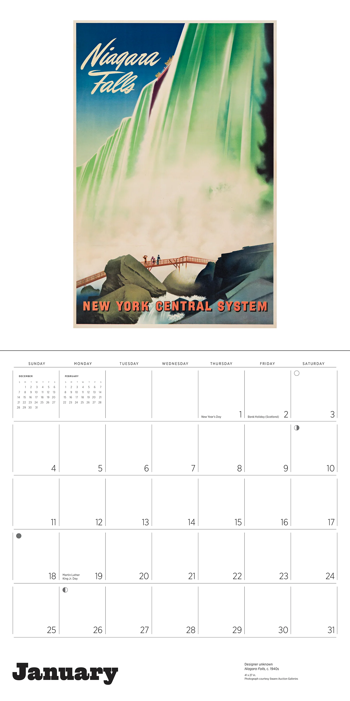 America by Rail: Vintage Travel Posters 2026 Wall Calendar