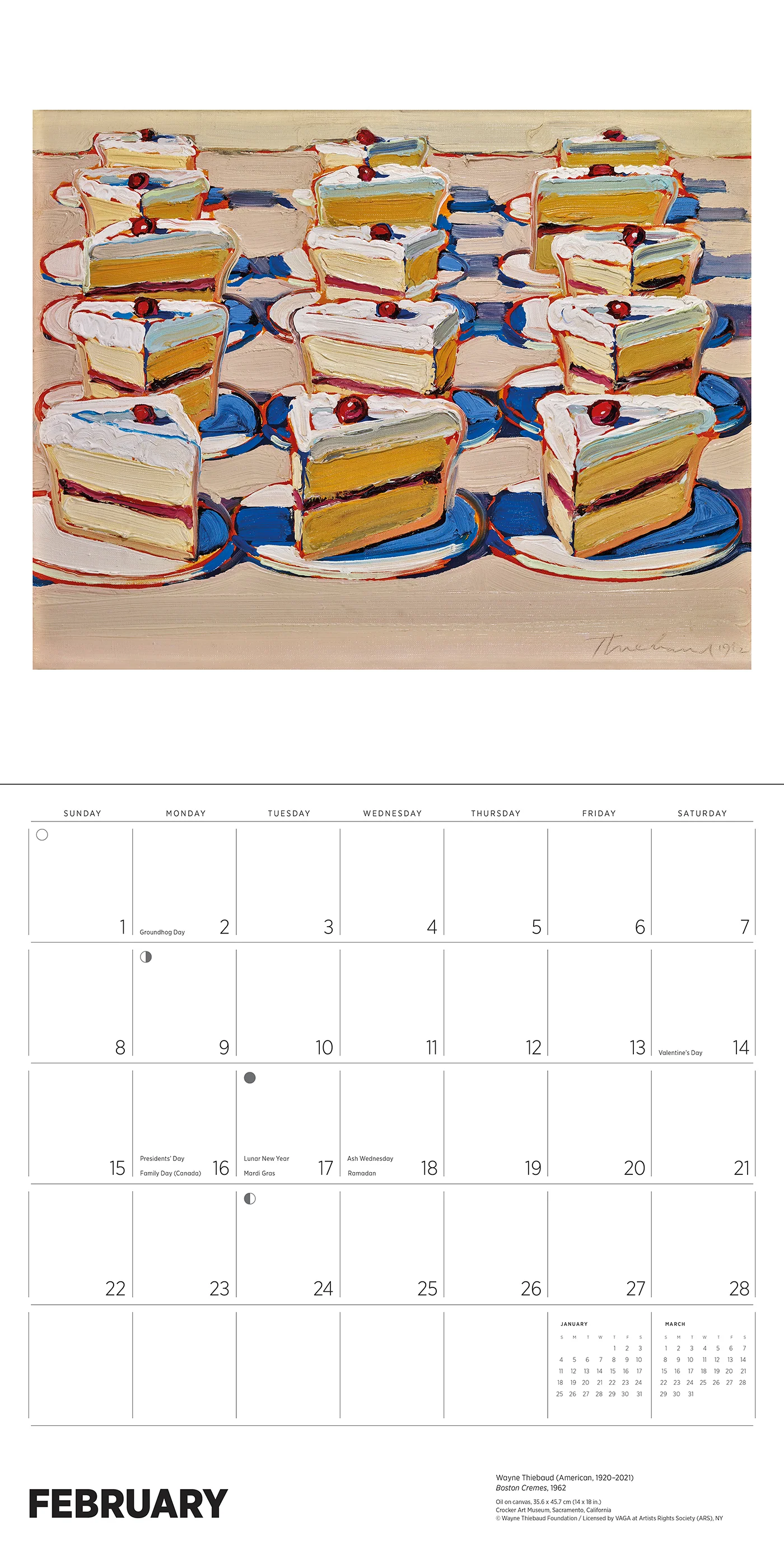 Wayne Thiebaud 2026 Wall Calendar 3 Wayne Thiebaud 2026 Wall Calendar