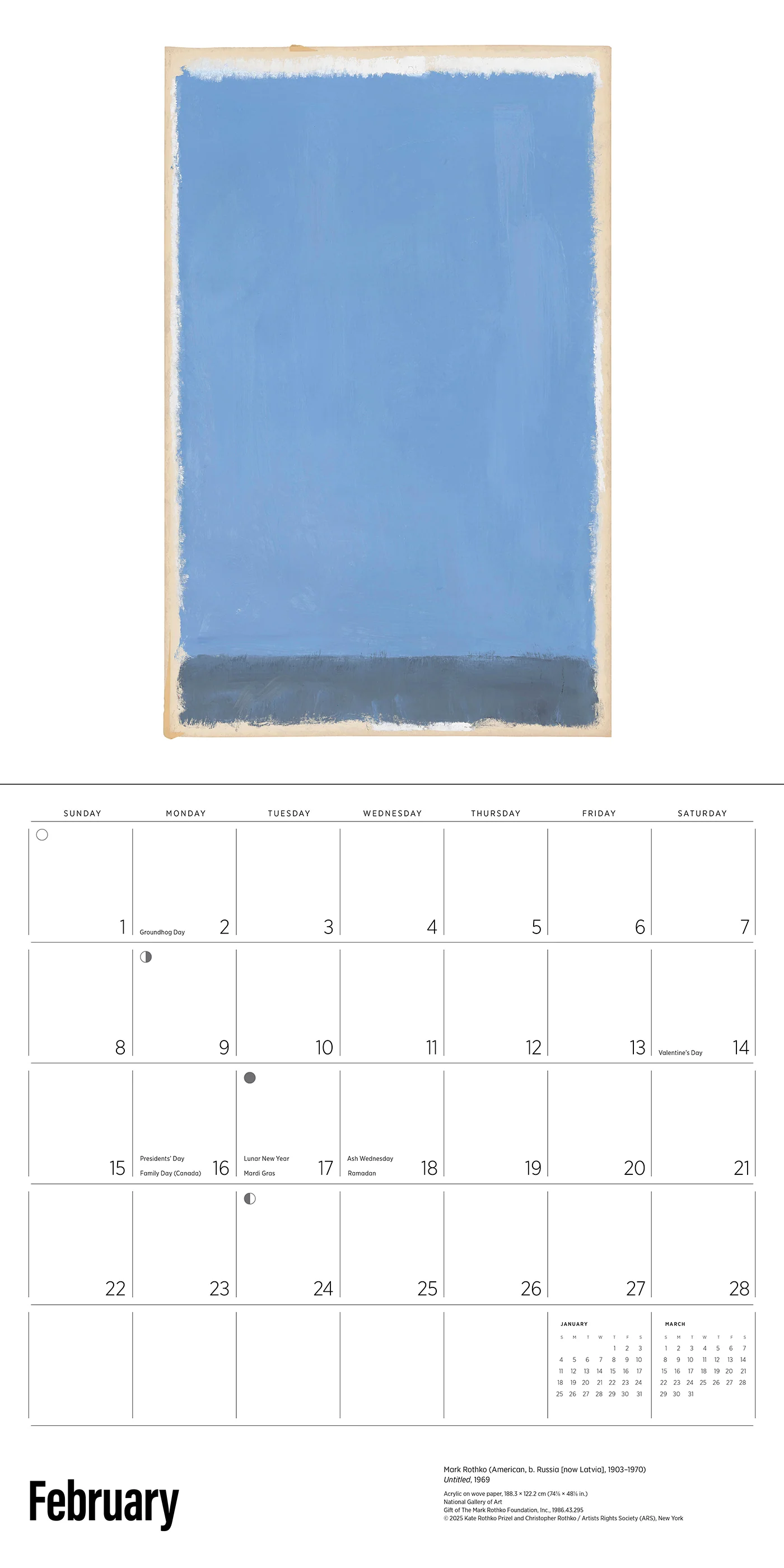Rothko 2026 Wall Calendar 4 Rothko 2026 Wall Calendar