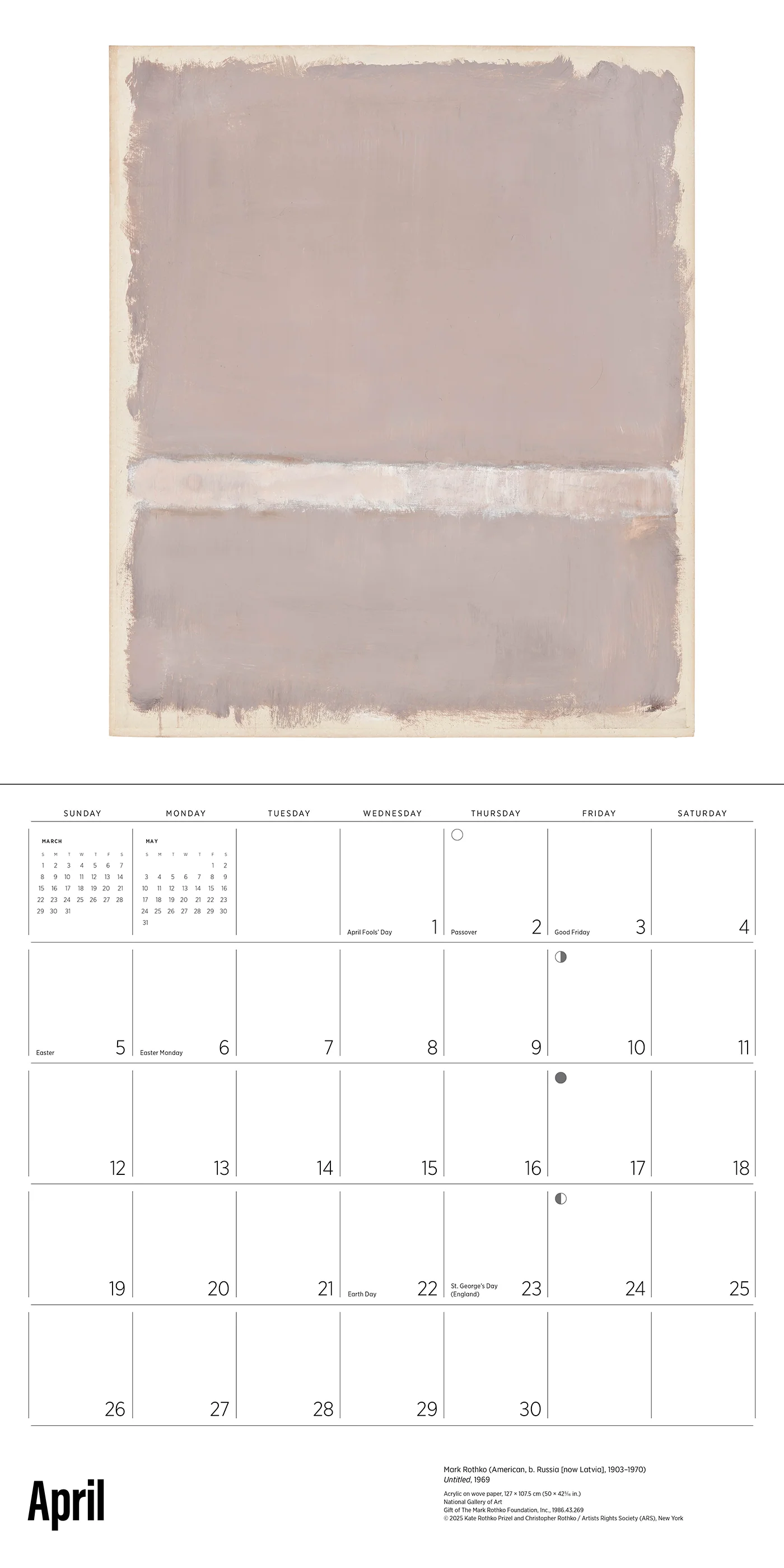 Rothko 2026 Wall Calendar 6 Rothko 2026 Wall Calendar