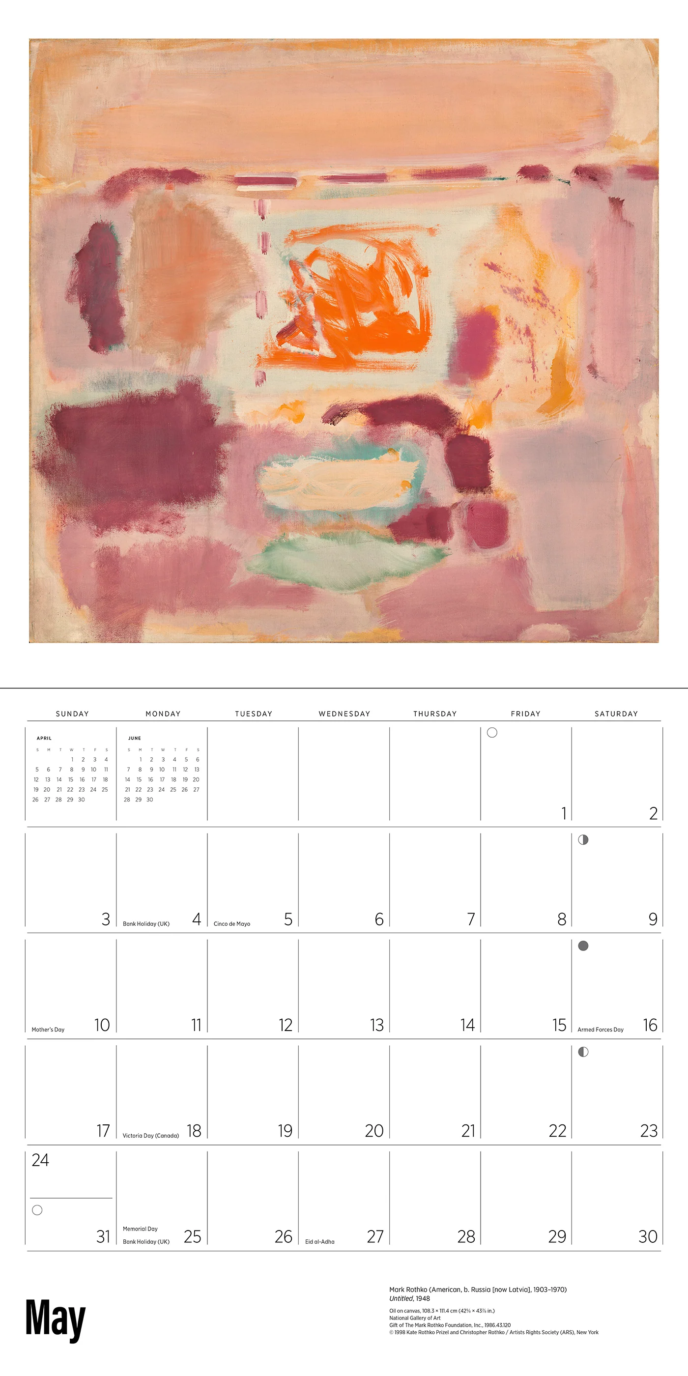 Rothko 2026 Wall Calendar 7 Rothko 2026 Wall Calendar