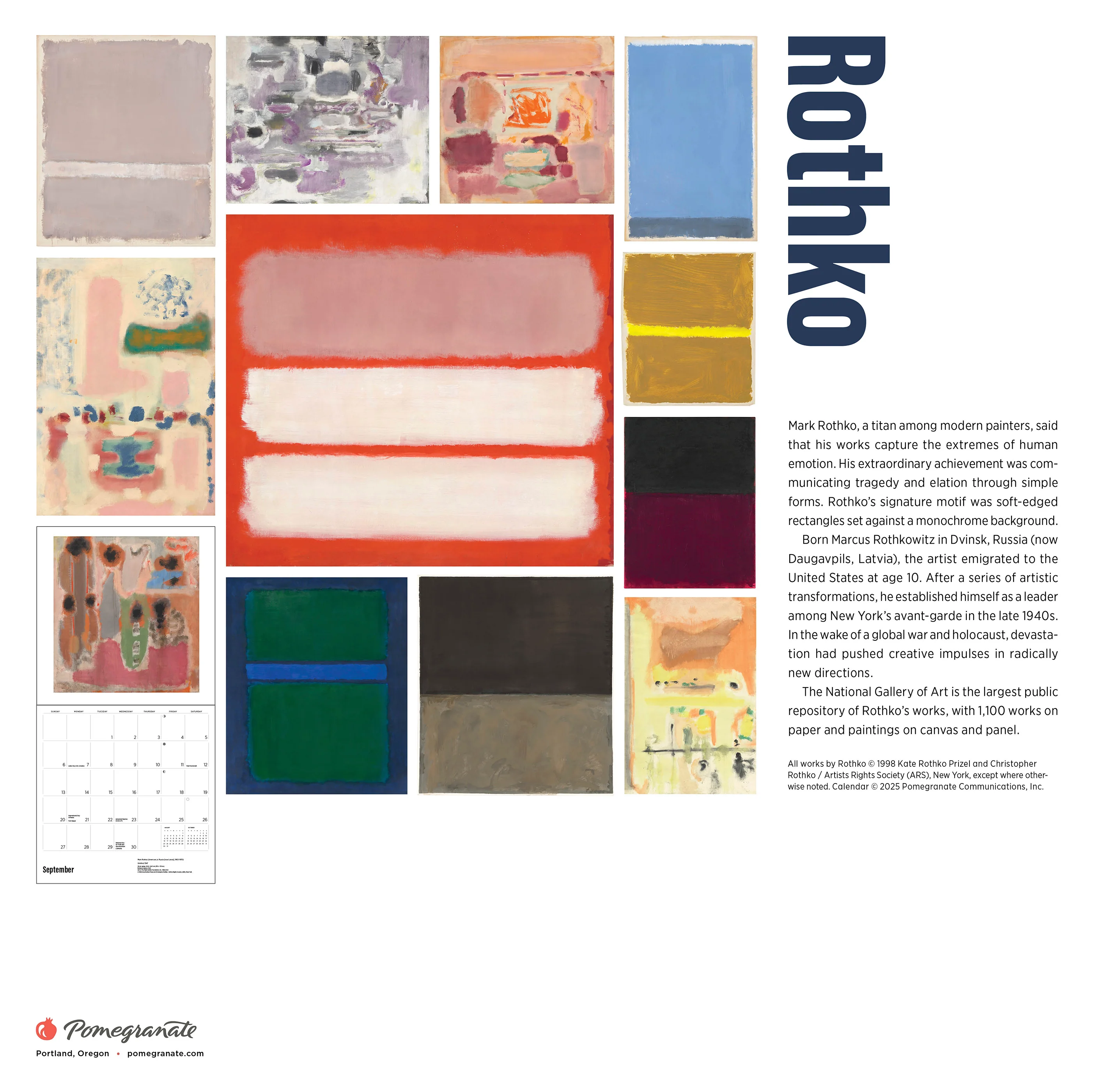 Rothko 2026 Wall Calendar 8 Rothko 2026 Wall Calendar