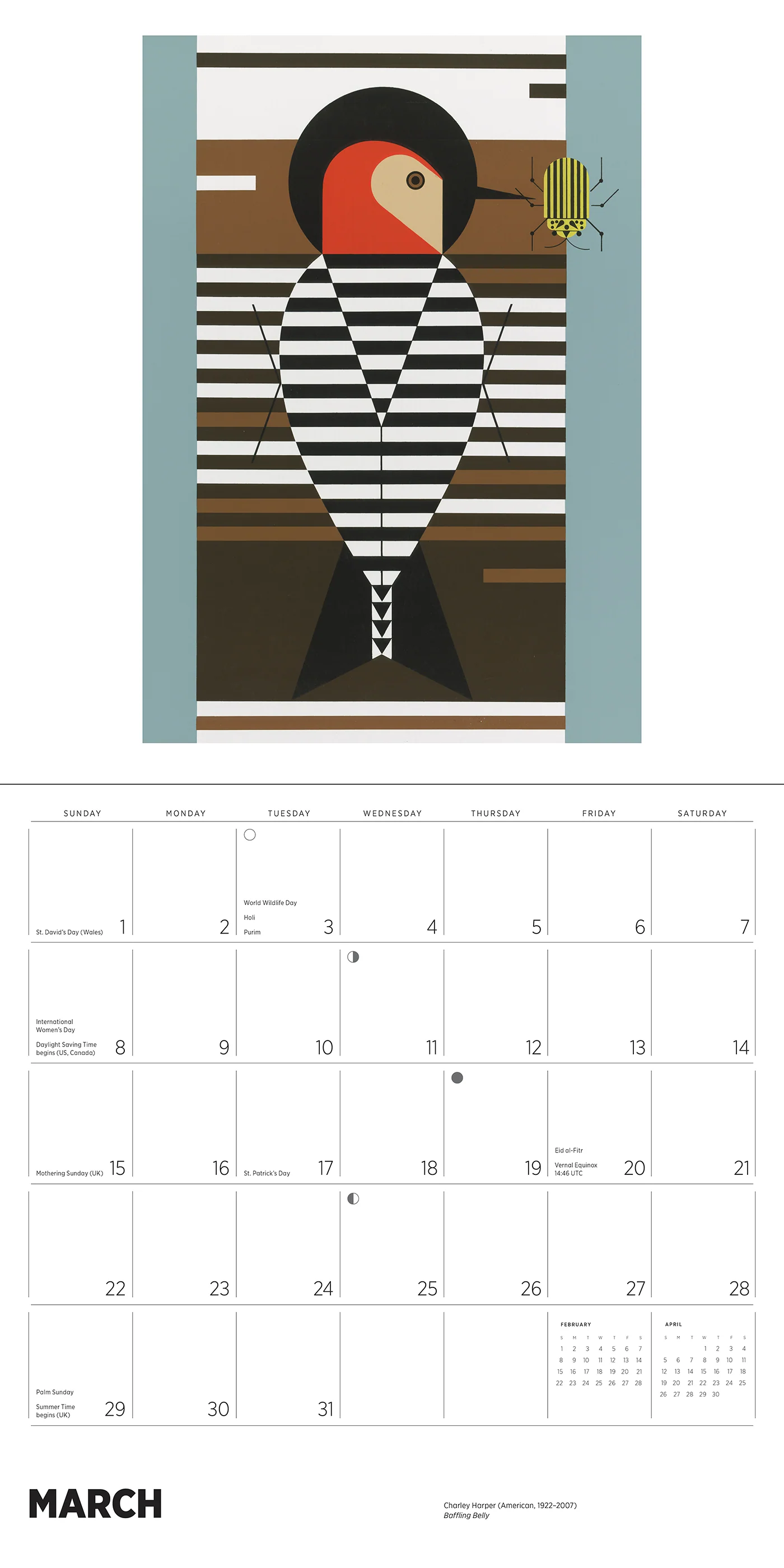 Charley Harper 2026 Wall Calendar