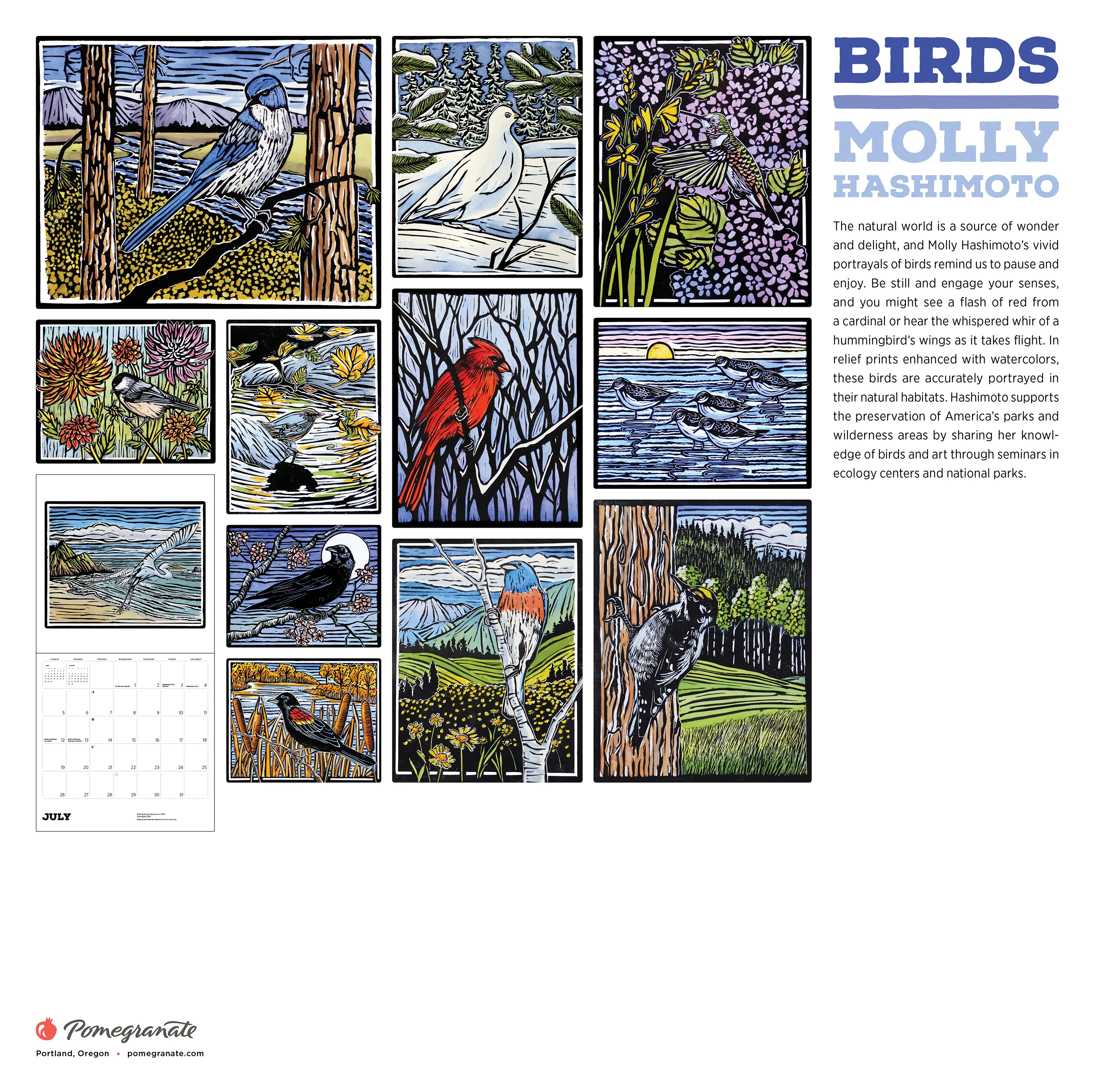 Molly Hashimoto: Birds 2026 Wall Calendar 8 Molly Hashimoto: Birds 2026 Wall Calendar