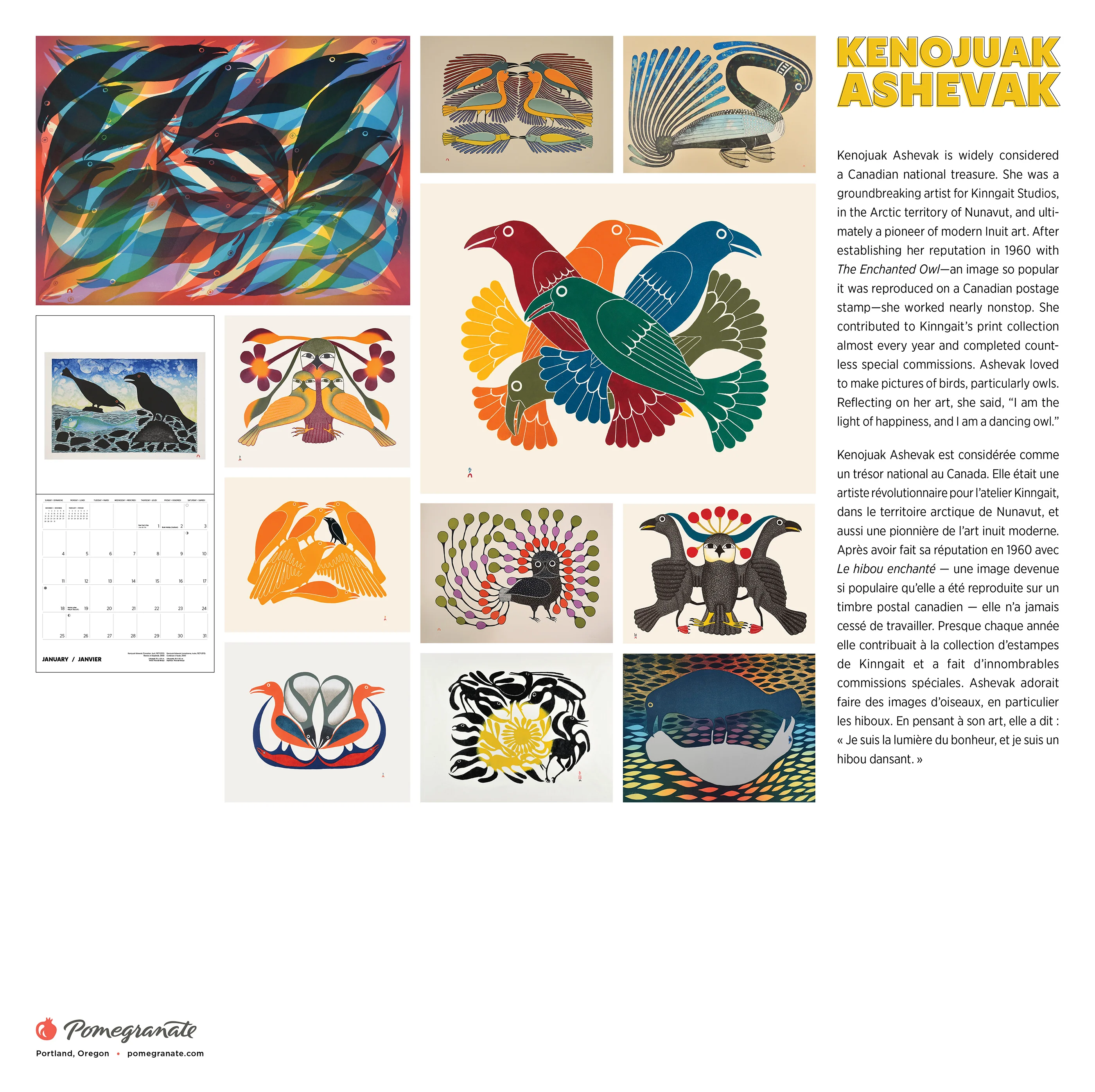 Kenojuak Ashevak 2026 Wall Calendar 8 Kenojuak Ashevak 2026 Wall Calendar