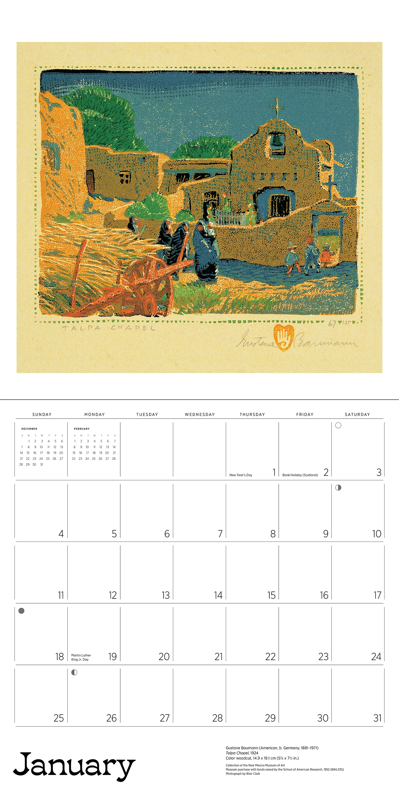 A Small, Untroubled World: The Art of Gustave Baumann 2026 Wall Calendar