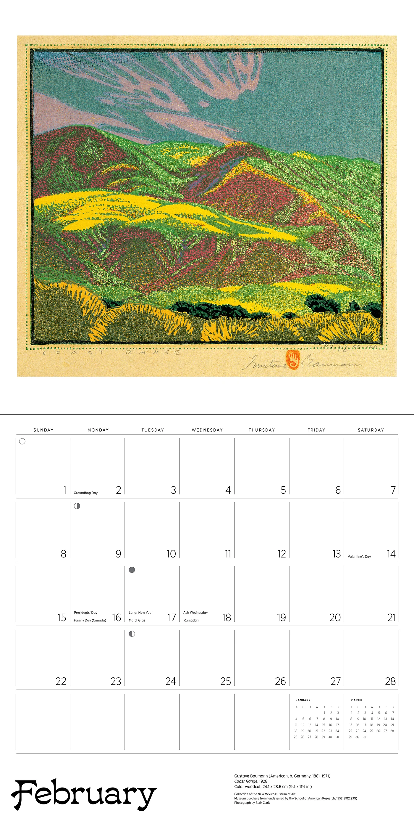 A Small, Untroubled World: The Art of Gustave Baumann 2026 Wall Calendar 4 A Small, Untroubled World: The Art of Gustave Baumann 2026 Wall Calendar