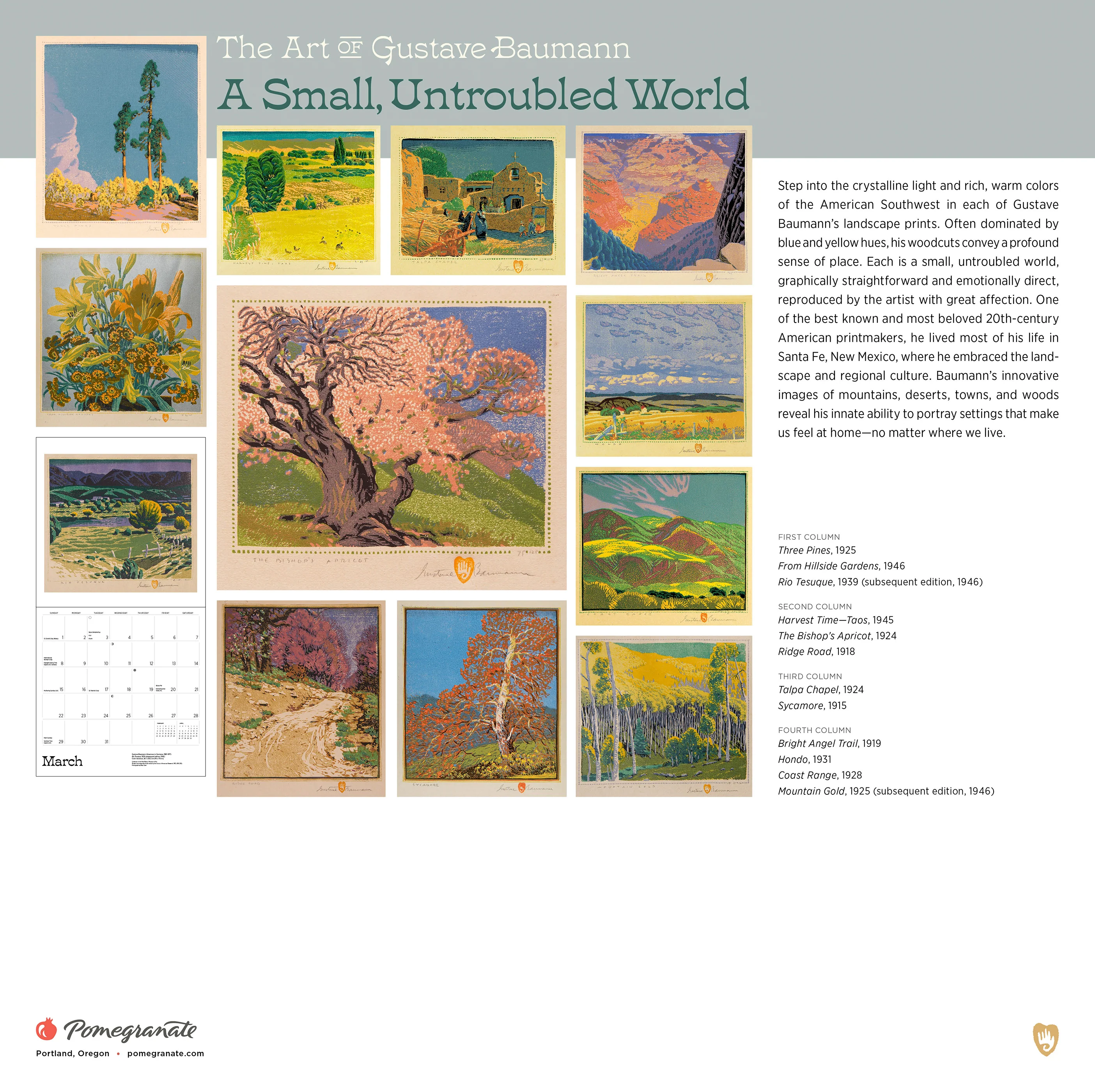 A Small, Untroubled World: The Art of Gustave Baumann 2026 Wall Calendar 8 A Small, Untroubled World: The Art of Gustave Baumann 2026 Wall Calendar