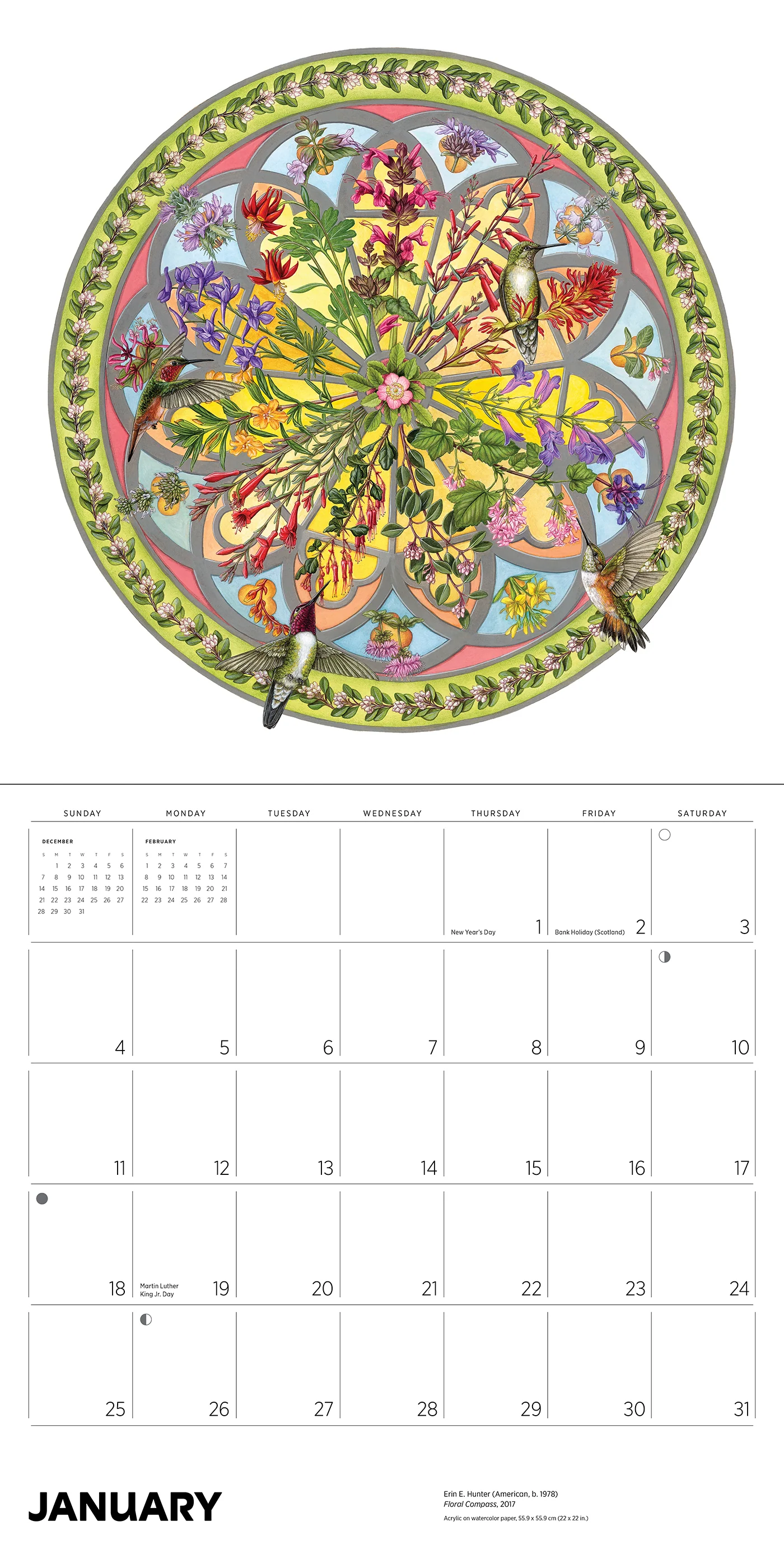 Erin E. Hunter: Pollinators 2026 Wall Calendar