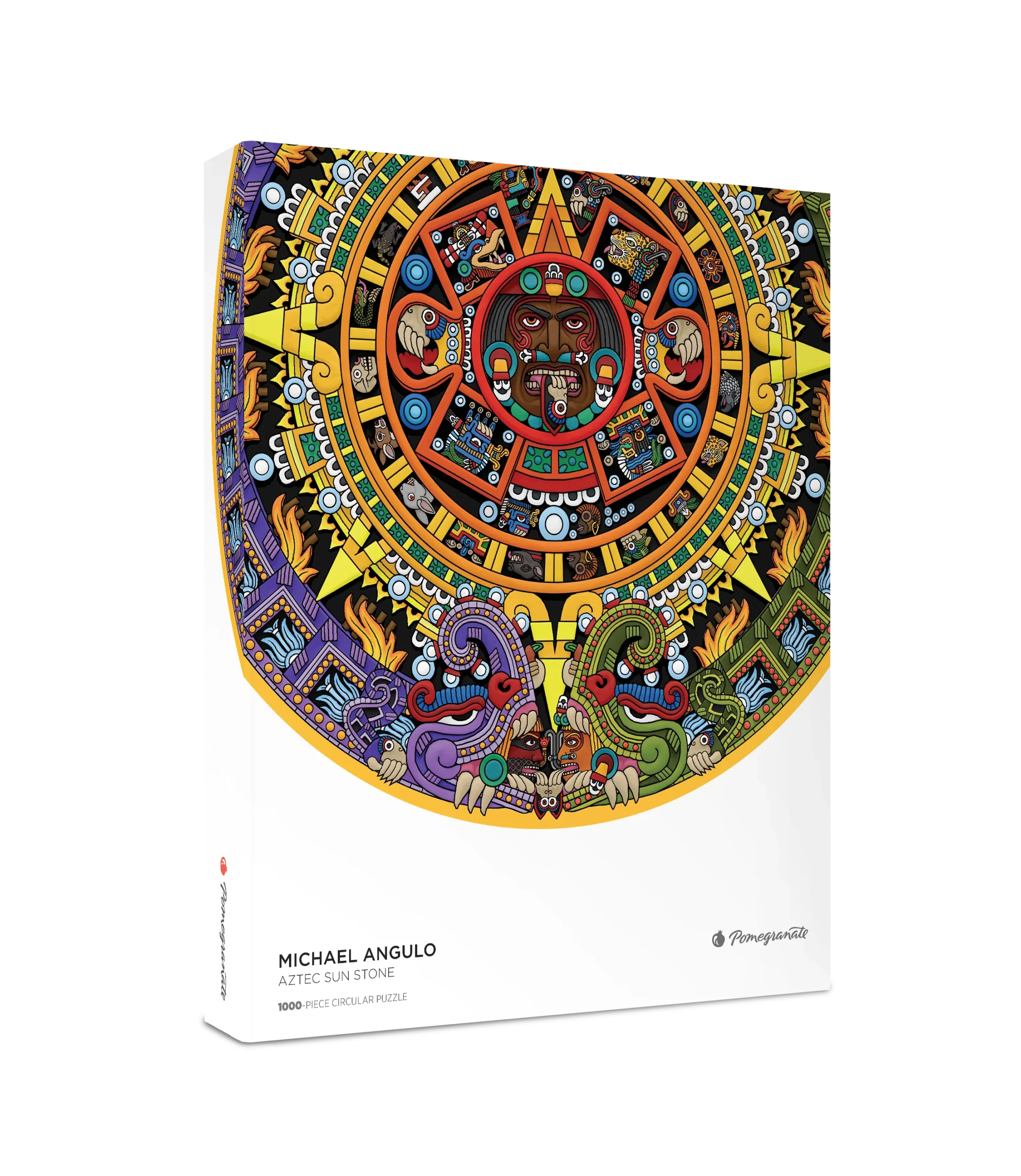 Home 5 Michael Angulo: Aztec Sun Stone 1000-Piece Circular Jigsaw Puzzle