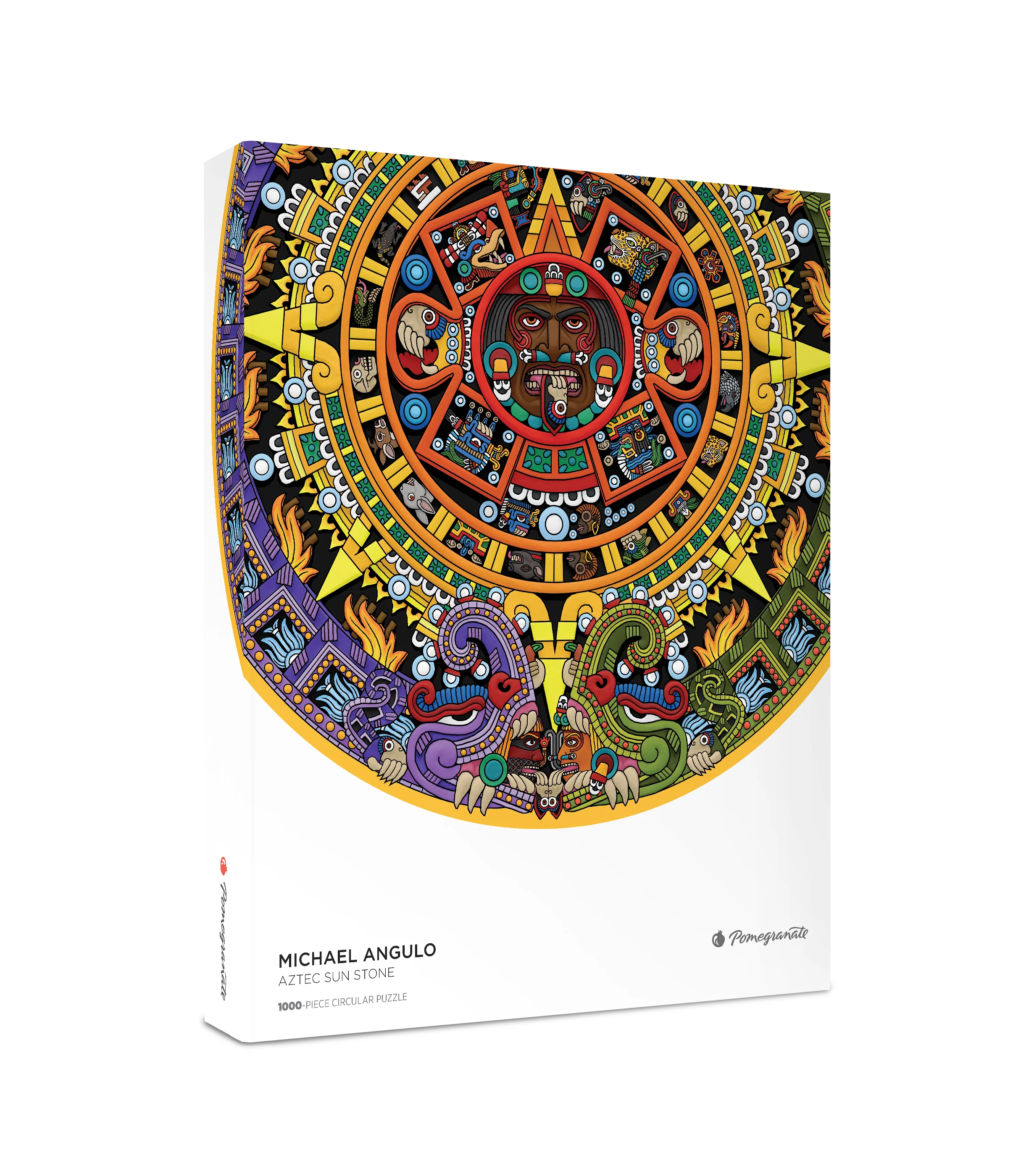 Home 5 Michael Angulo: Aztec Sun Stone 1000-Piece Circular Jigsaw Puzzle