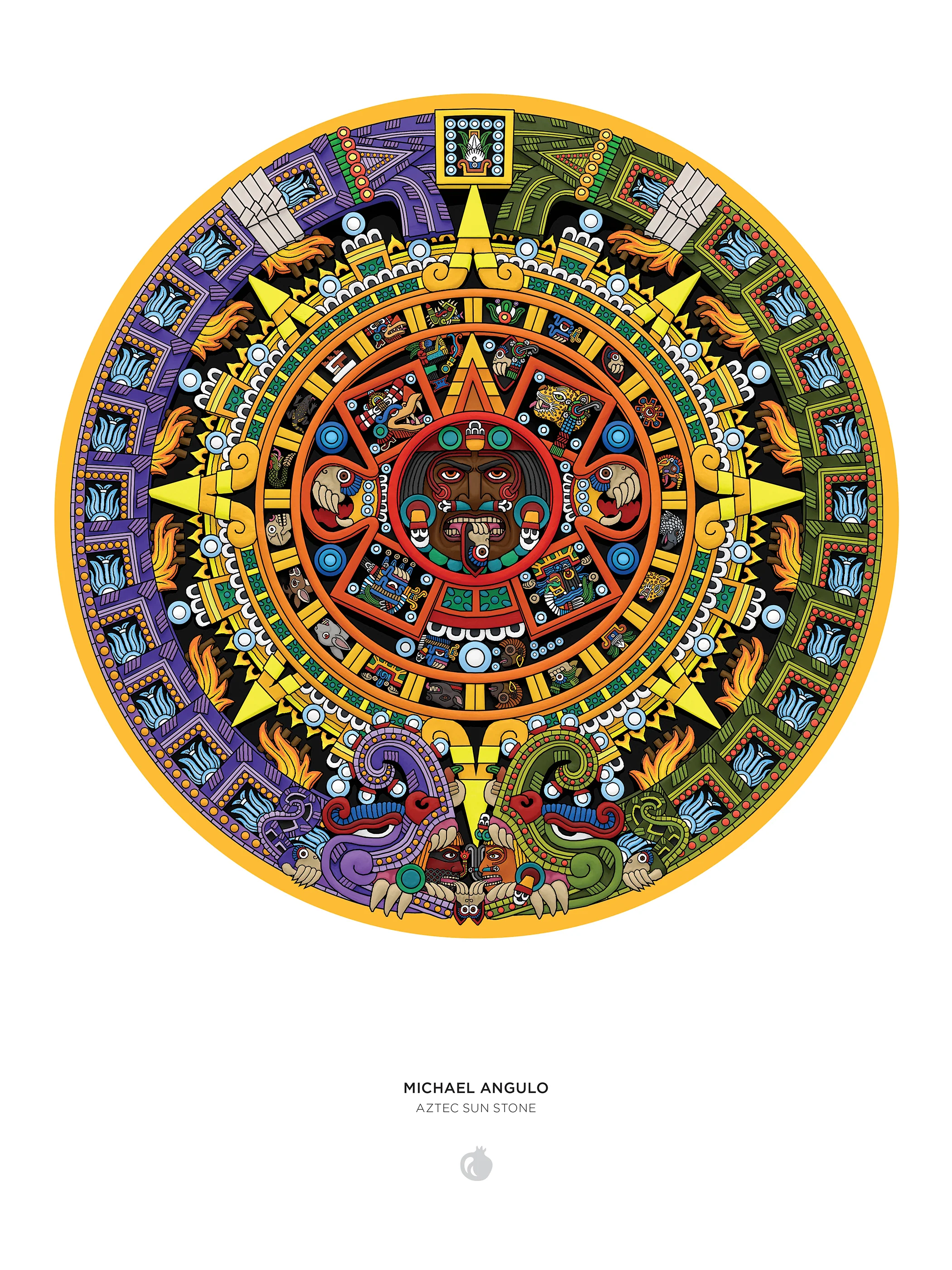 Michael Angulo: Aztec Sun Stone 1000-Piece Circular Jigsaw Puzzle 3 Michael Angulo: Aztec Sun Stone 1000-Piece Circular Jigsaw Puzzle