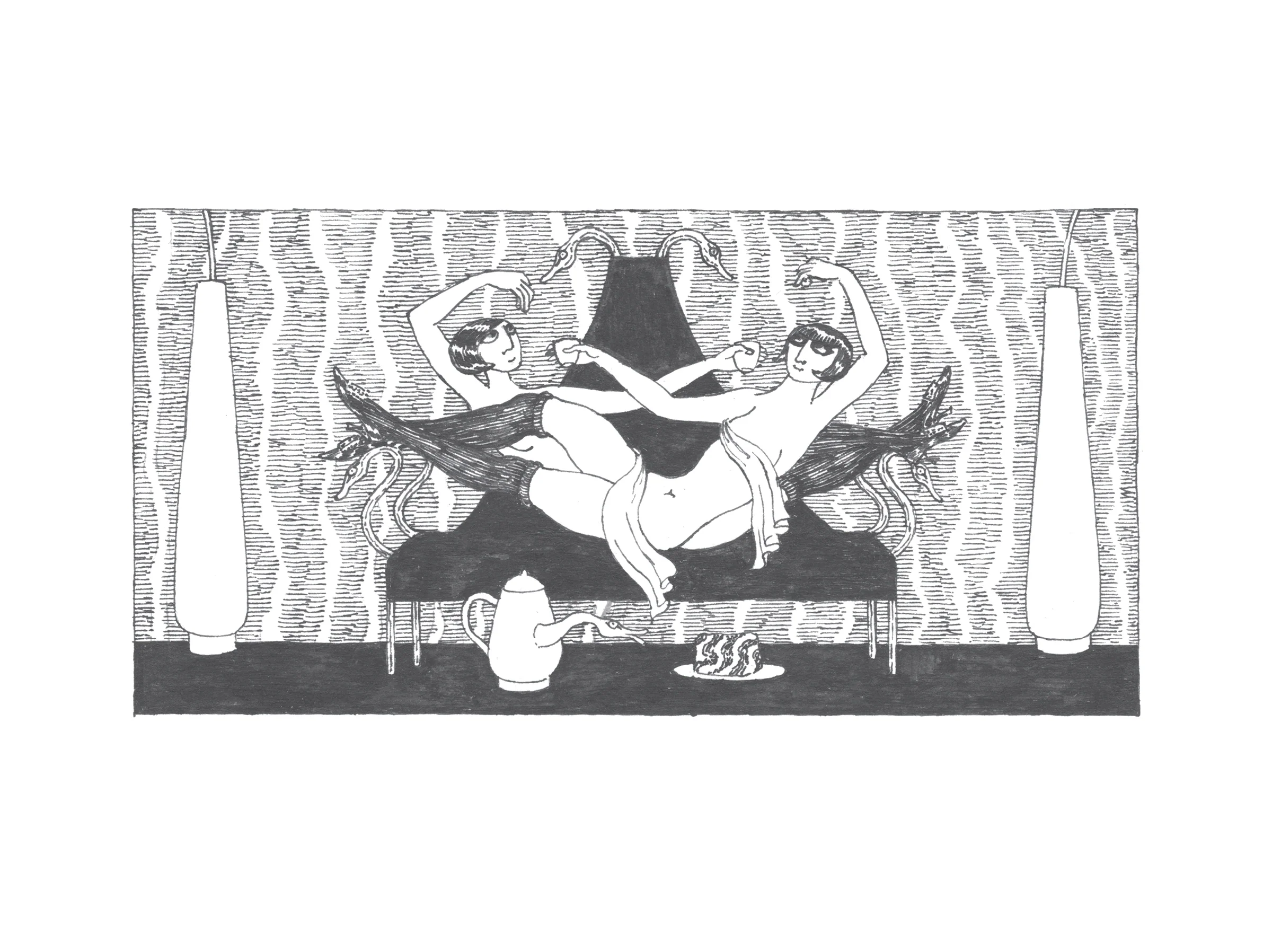 Edward Gorey: The Fraught Settee Slipcase Boxed Notecards