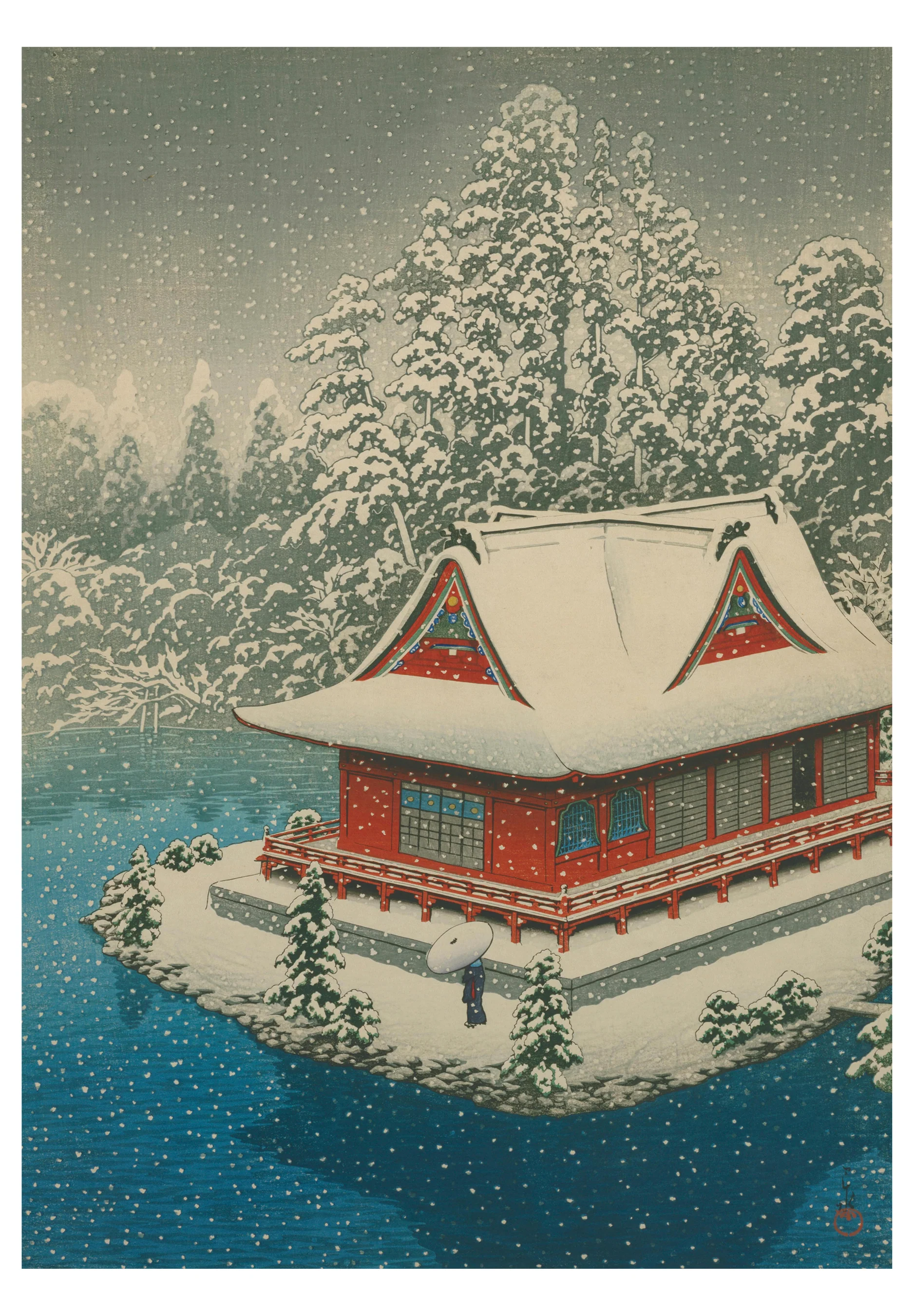 Kawase Hasui: Snow at Inokashira Holiday Cards