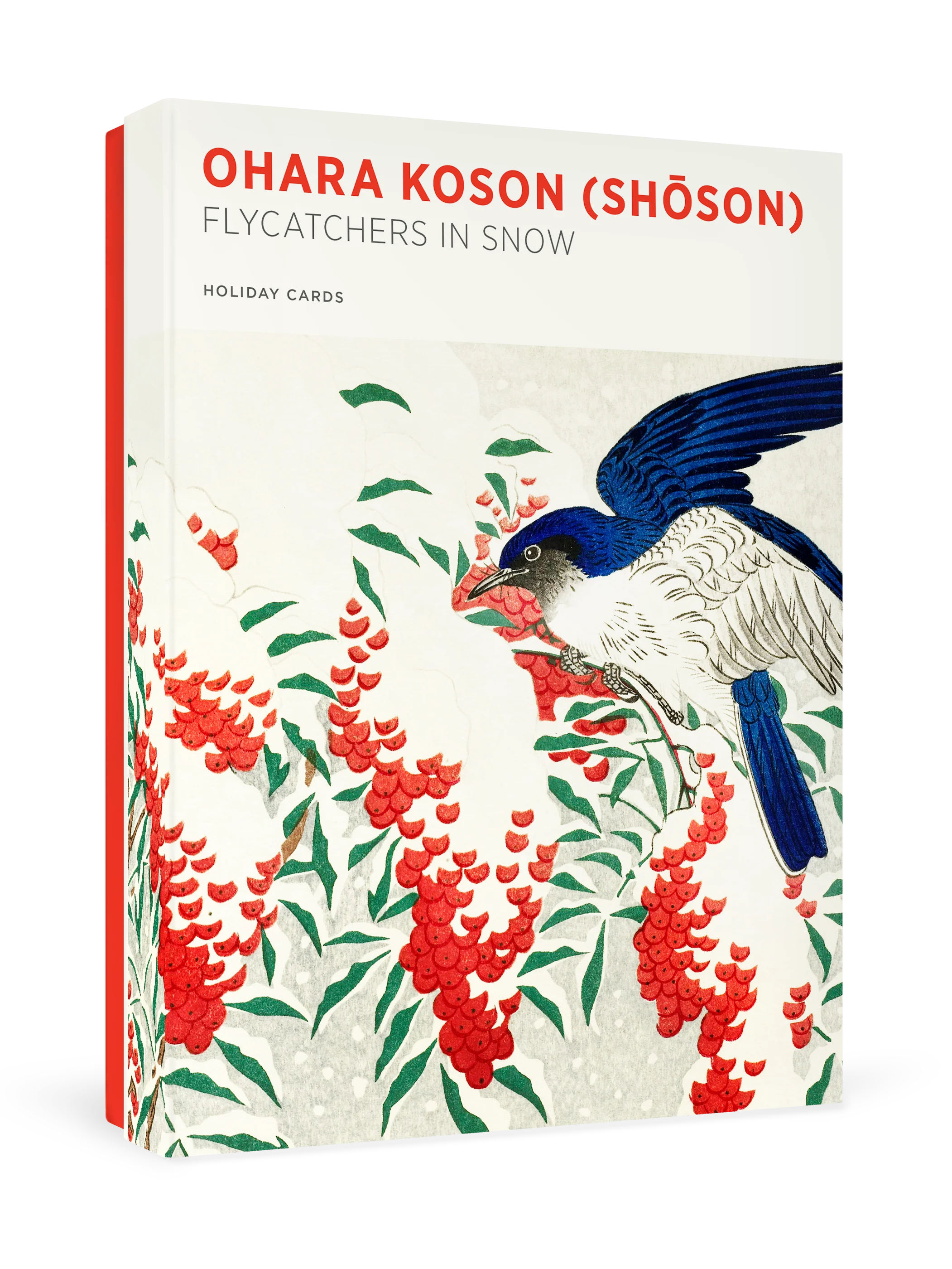Ohara Koson (Shōson): Flycatchers in Snow Holiday Cards