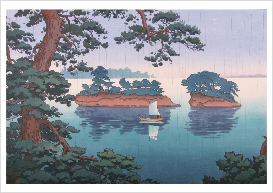 Tsuchiya Kōitsu: Spring Rain at Matsushima Postcard