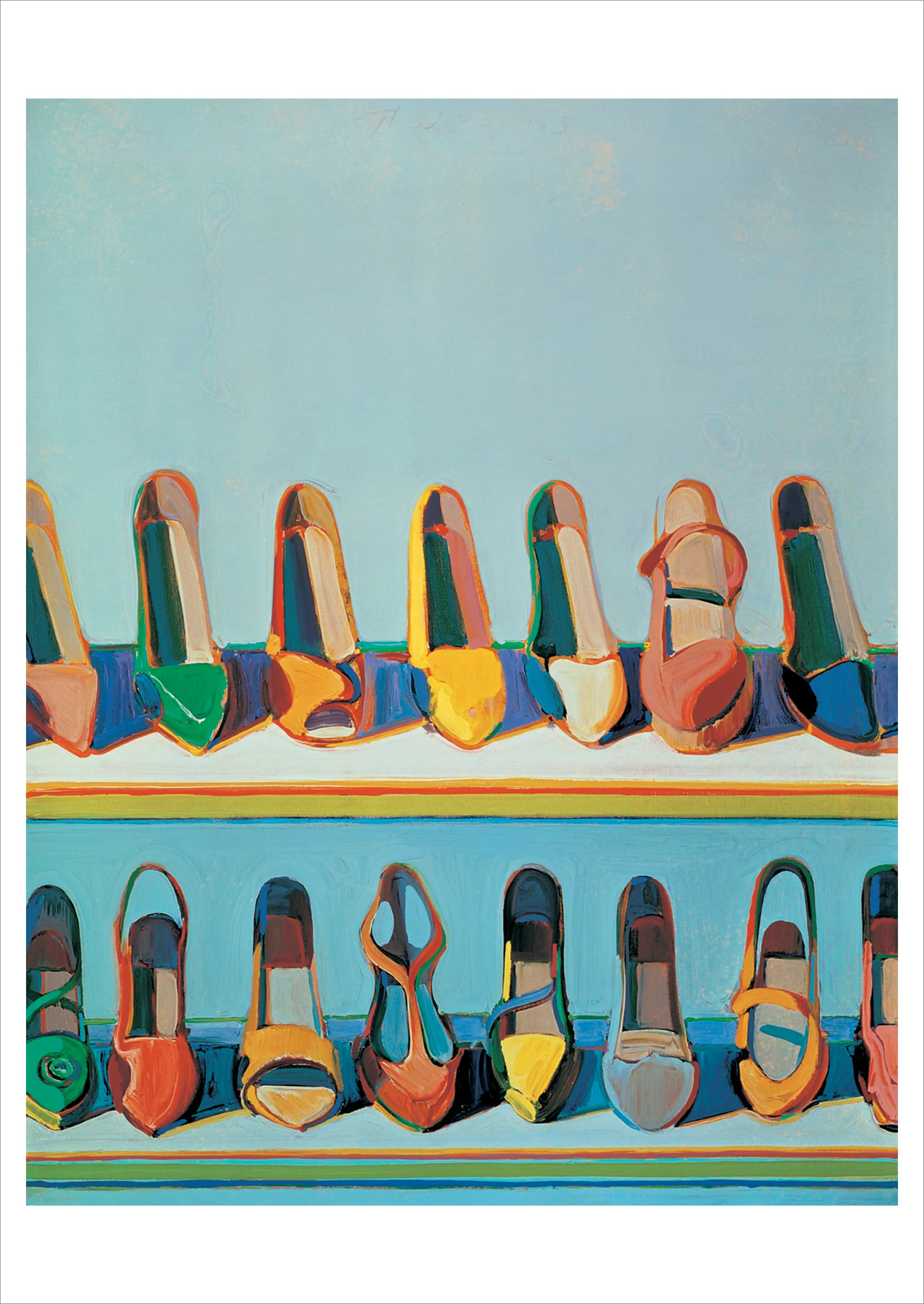 Wayne Thiebaud: Shoe Rows Postcard