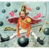 Baron Munchausen Riding a Cannonball Postcard