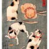 Utagawa Kuniyoshi: Illustrated Proverbs with Cats Postcard