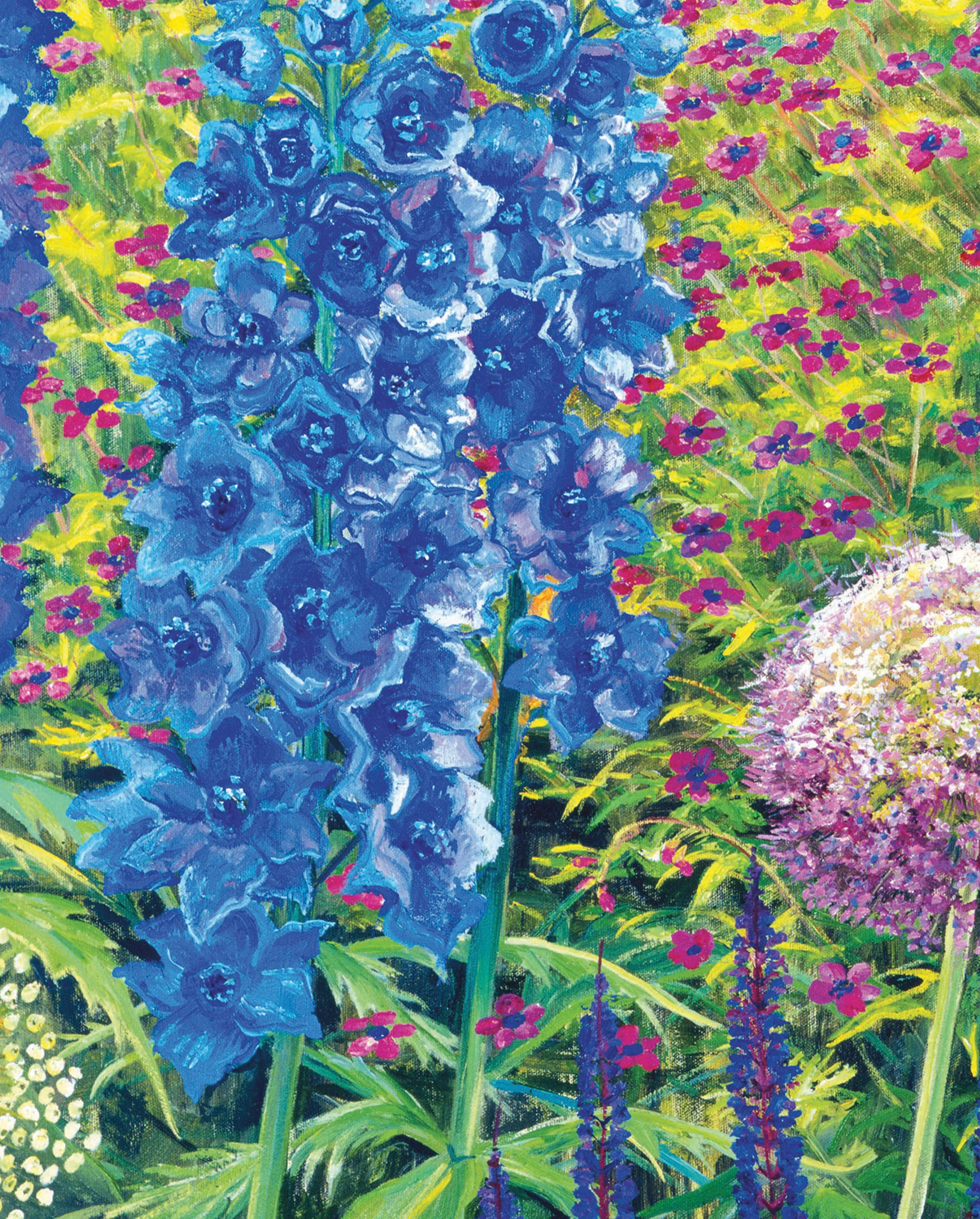 Rosalind Wise: Garden Border with Delphiniums and Alliums Bookmark