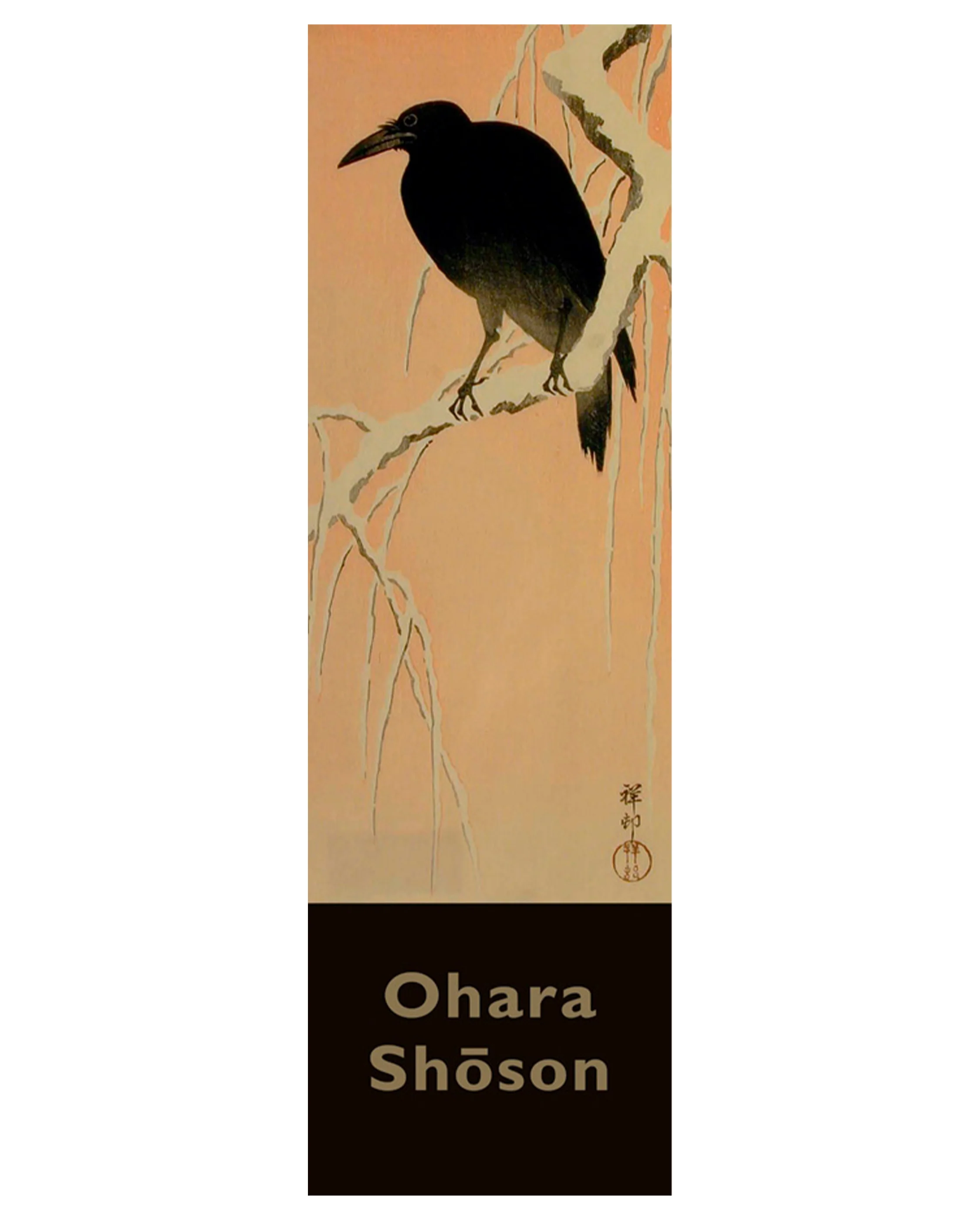 Ohara Koson (Shōson): Crow in Snow Bookmark