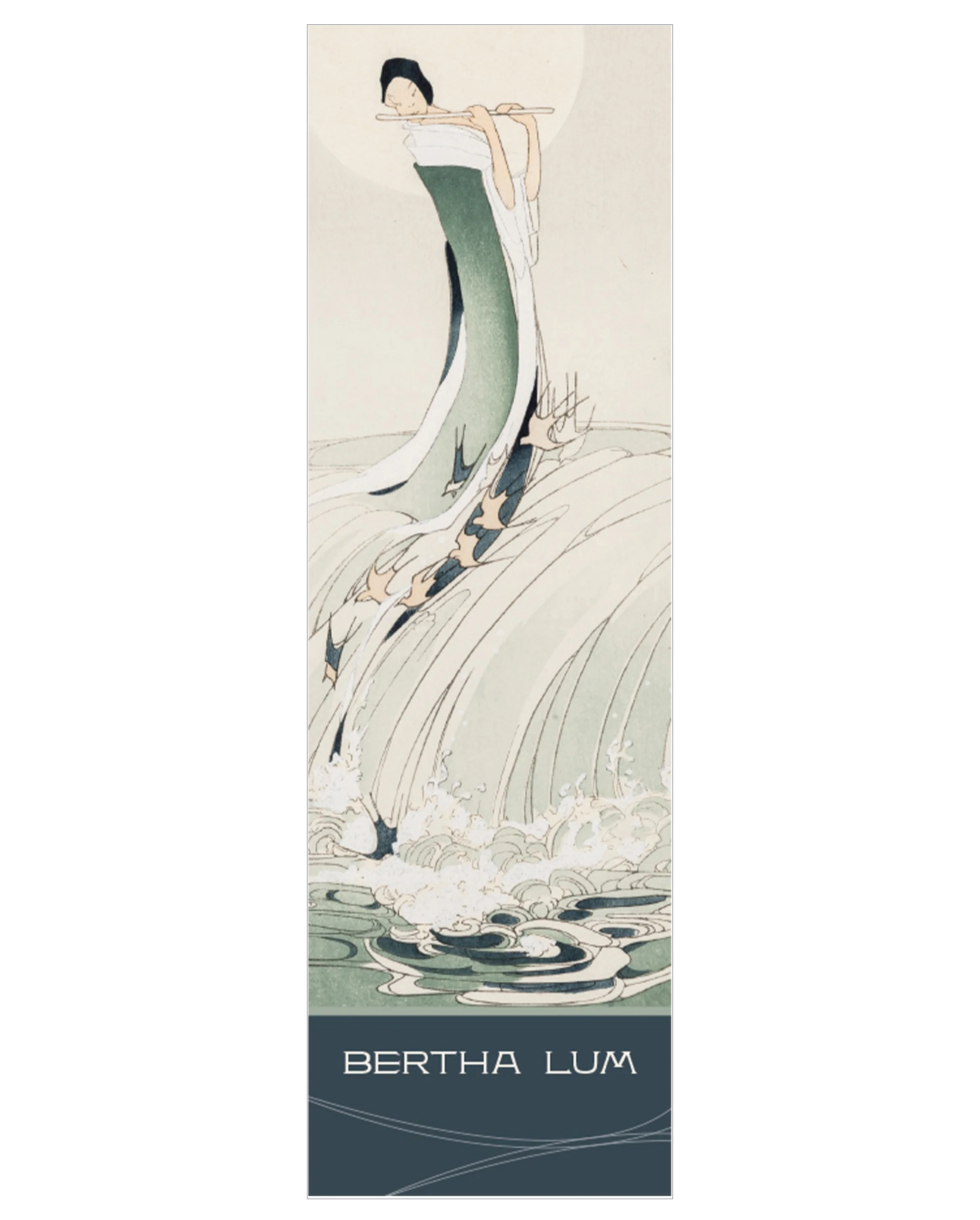 Bertha Lum: Female Figure on Waves Bookmark
