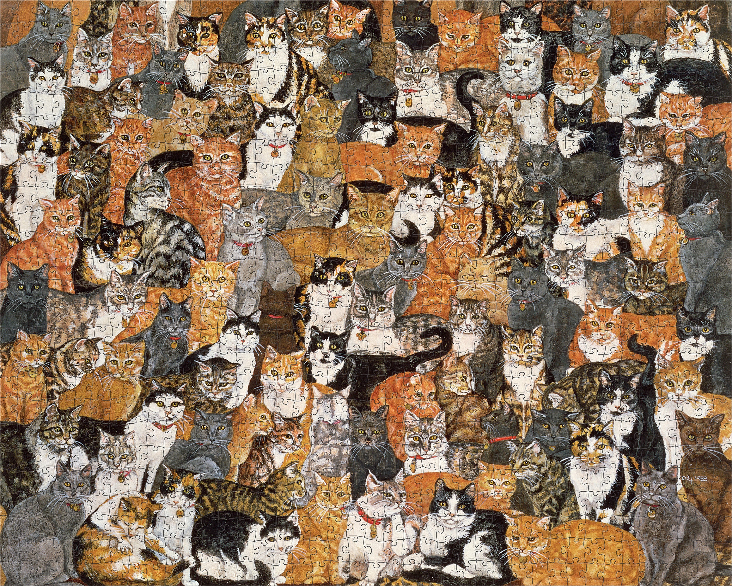 Ditz: Double Cat-Spread 1000-Piece Jigsaw Puzzle