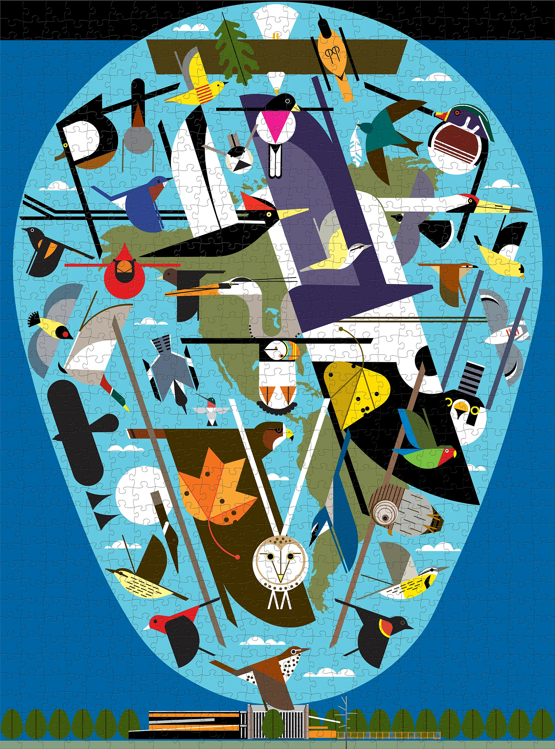 Charley Harper: We Think the World of Birds 1000-Piece Jigsaw Puzzle