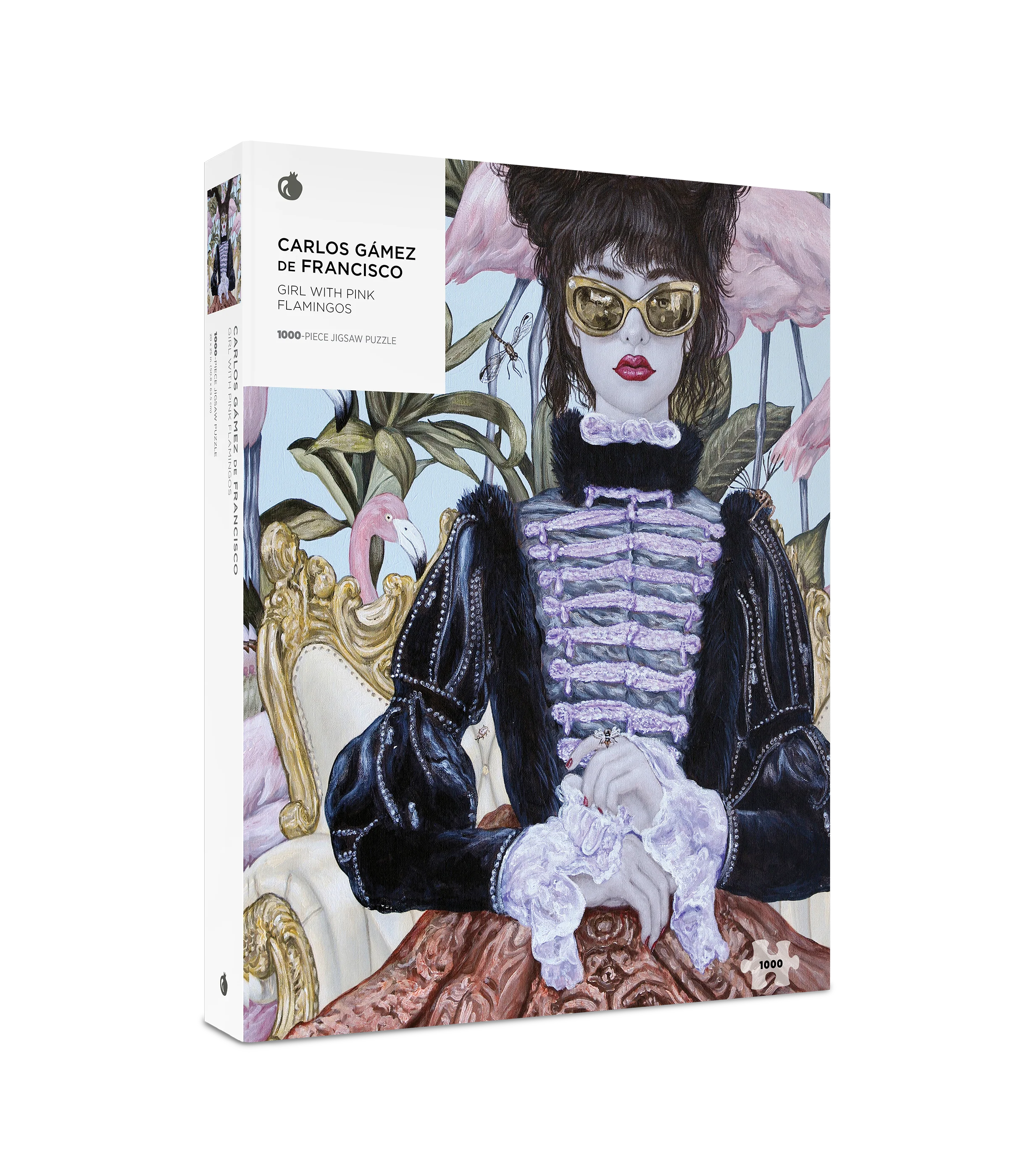 Carlos Gámez de Francisco: Girl with Pink Flamingos 1000-Piece Jigsaw Puzzle