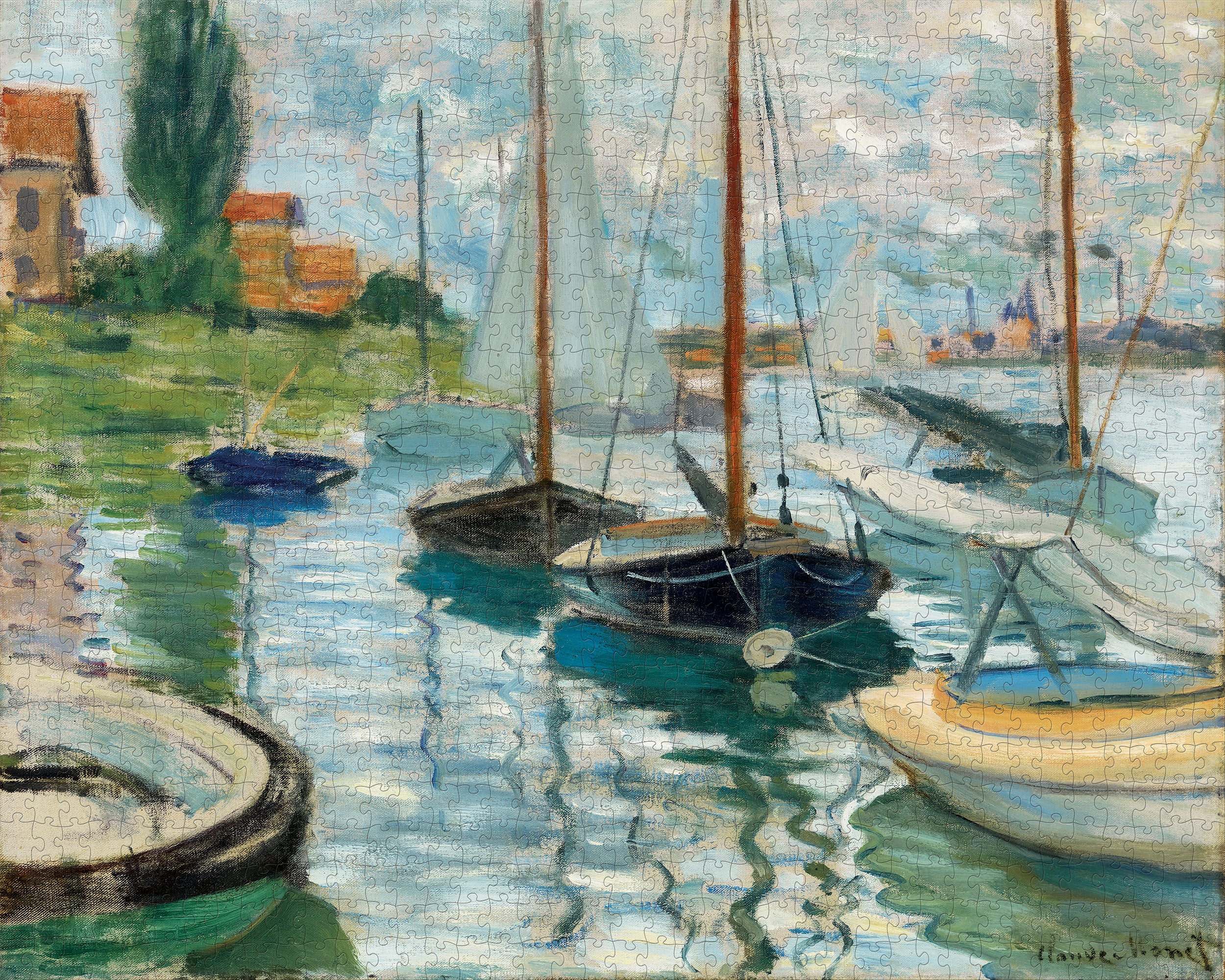 Claude Monet: Sailboats on the Seine 1000-Piece Jigsaw Puzzle