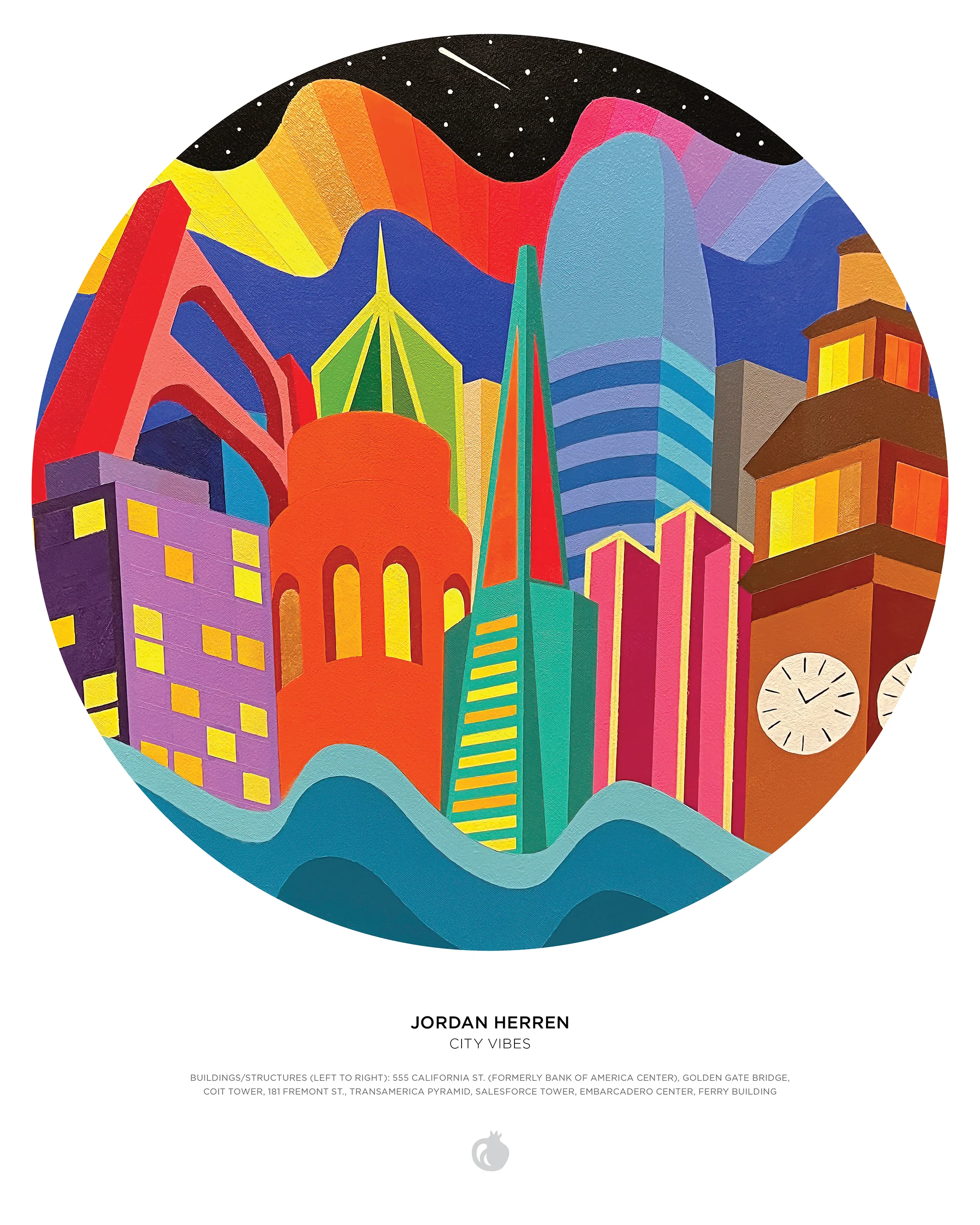 Jordan Herren: City Vibes 500-Piece Circular Jigsaw Puzzle