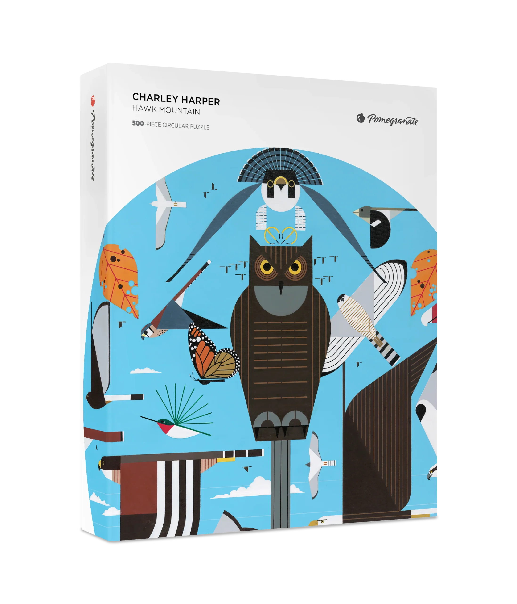 Charley Harper: Hawk Mountain 500-Piece Circular Jigsaw Puzzle
