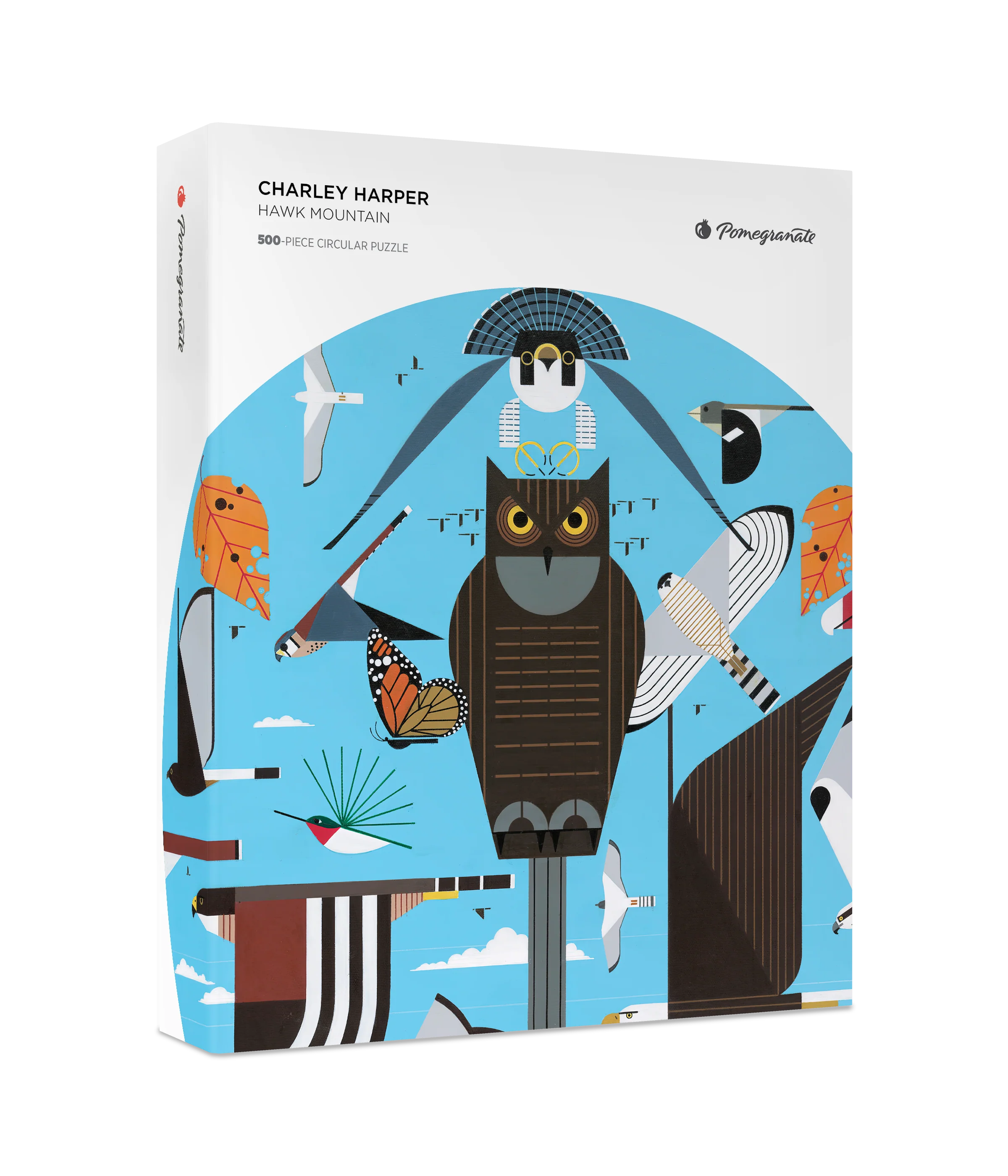 Charley Harper: Hawk Mountain 500-Piece Circular Jigsaw Puzzle